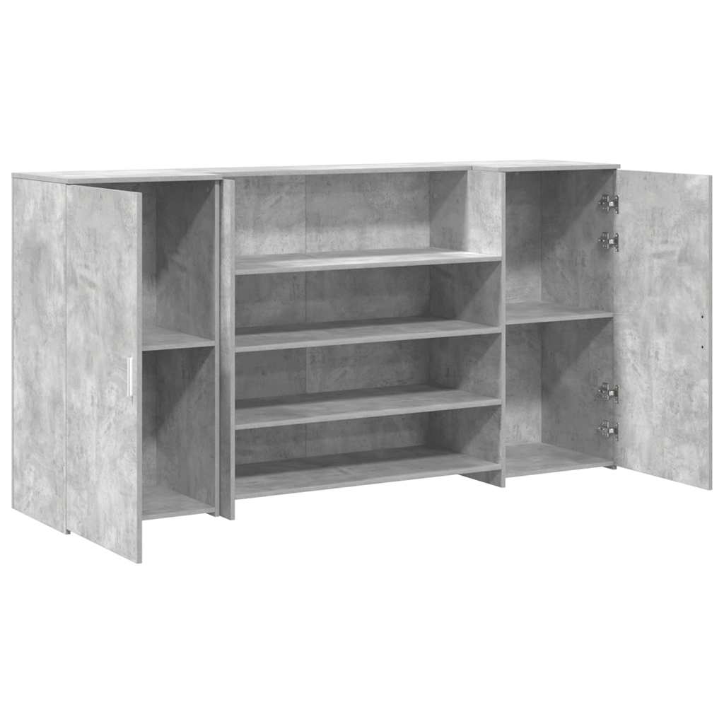 vidaXL Birou de recepție Gri beton 200x50x103,5 cm Lemn prelucrat vidaXL Birou de recepție Gri beton 200x50x103,5 cm Lemn prelucrat