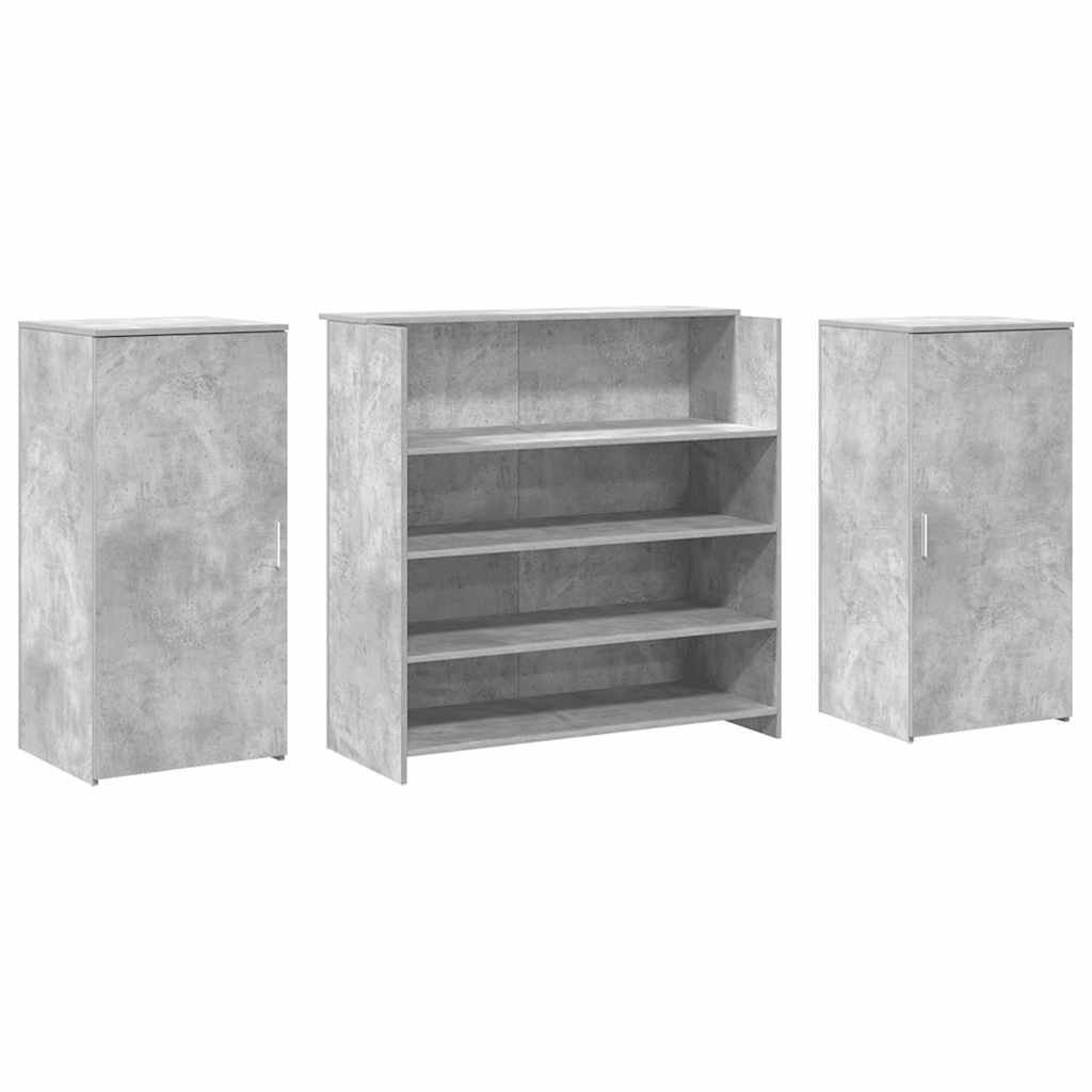 vidaXL Birou de recepție Gri beton 200x50x103,5 cm Lemn prelucrat vidaXL Birou de recepție Gri beton 200x50x103,5 cm Lemn prelucrat