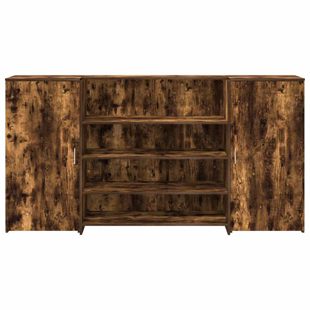 vidaXL Birou de recepție stejar afumat 200x50x103,5 cm lemn prelucrat