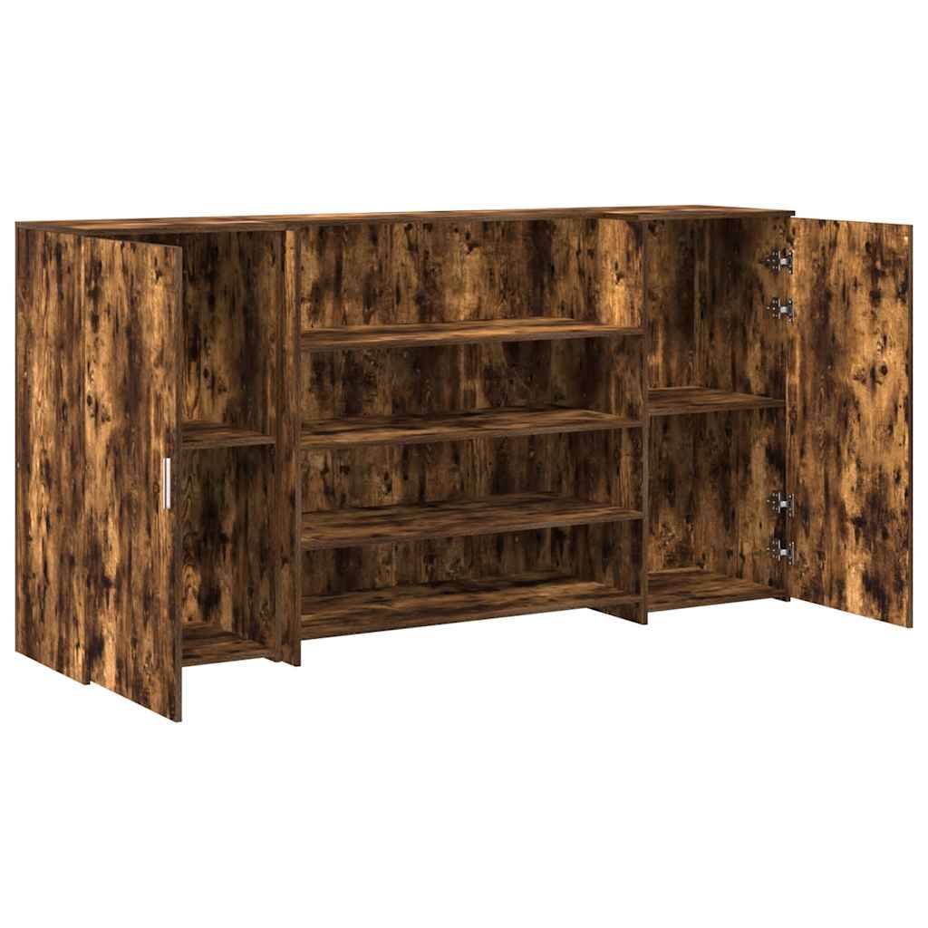 vidaXL Birou de recepție stejar afumat 200x50x103,5 cm lemn prelucrat