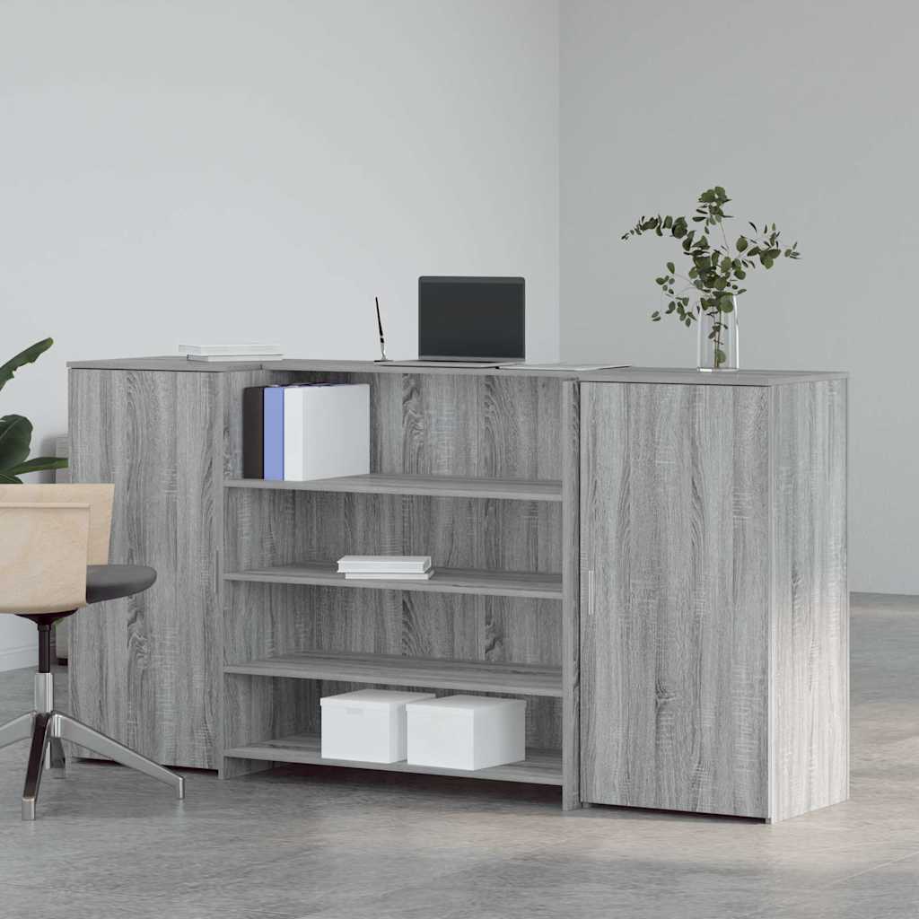 vidaXL Birou de recepție Gri Sonoma 200x50x103,5 cm Lemn prelucrat