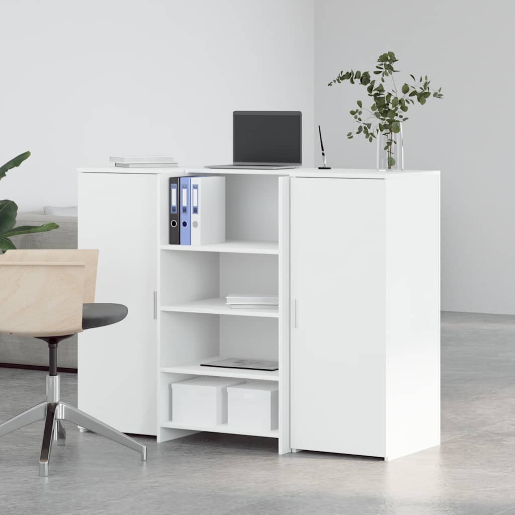 vidaXL Birou de recepție alb 135x50x103,5 cm din lemn prelucrat