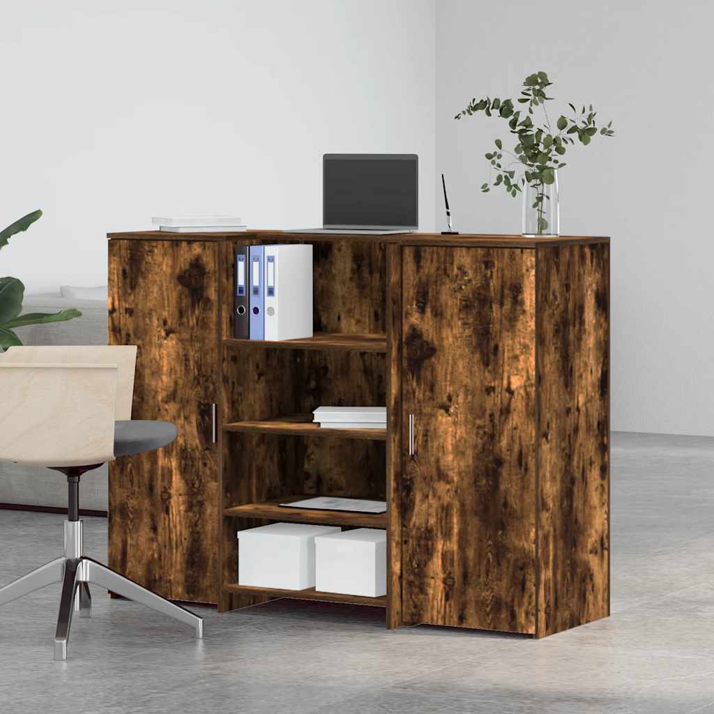 vidaXL Birou de recepție stejar afumat 135x50x103,5 cm lemn prelucrat