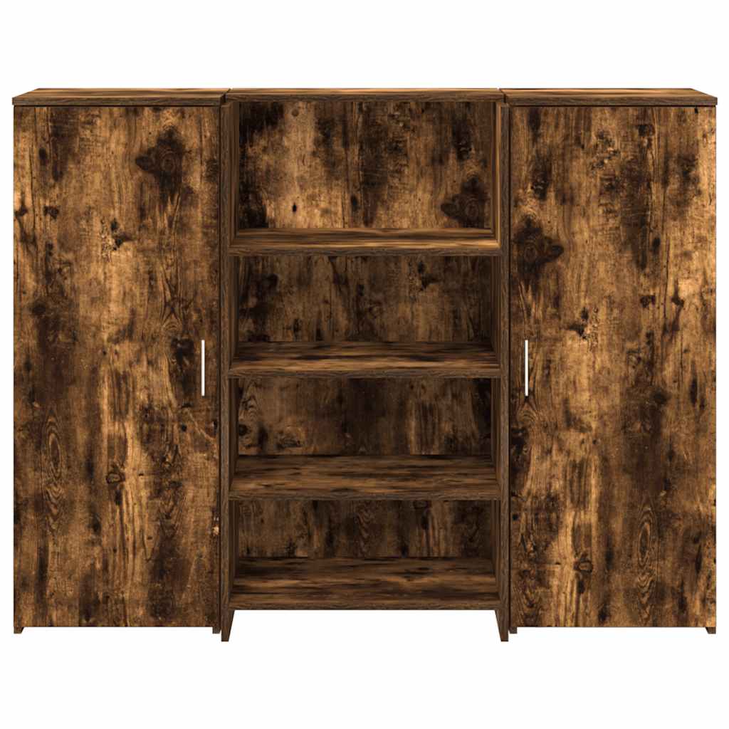 vidaXL Birou de recepție stejar afumat 135x50x103,5 cm lemn prelucrat