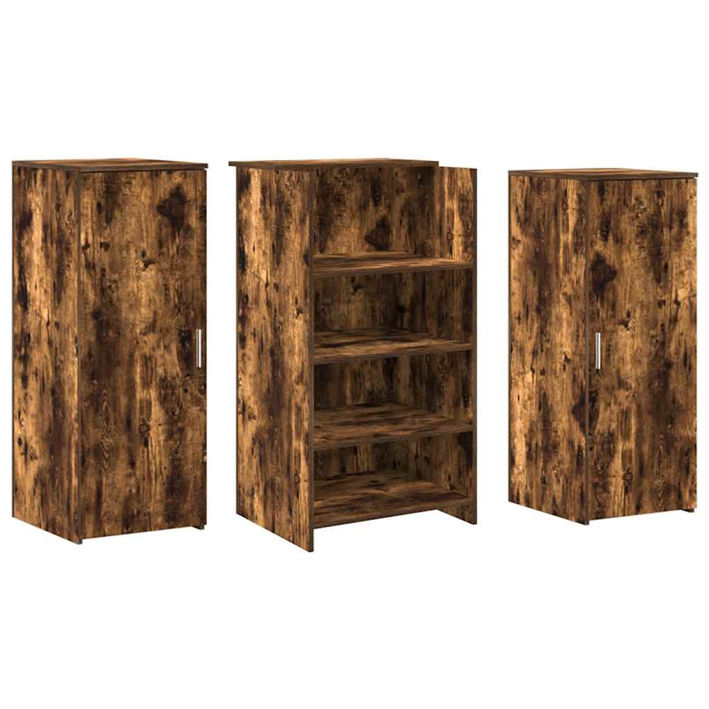 vidaXL Birou de recepție stejar afumat 135x50x103,5 cm lemn prelucrat