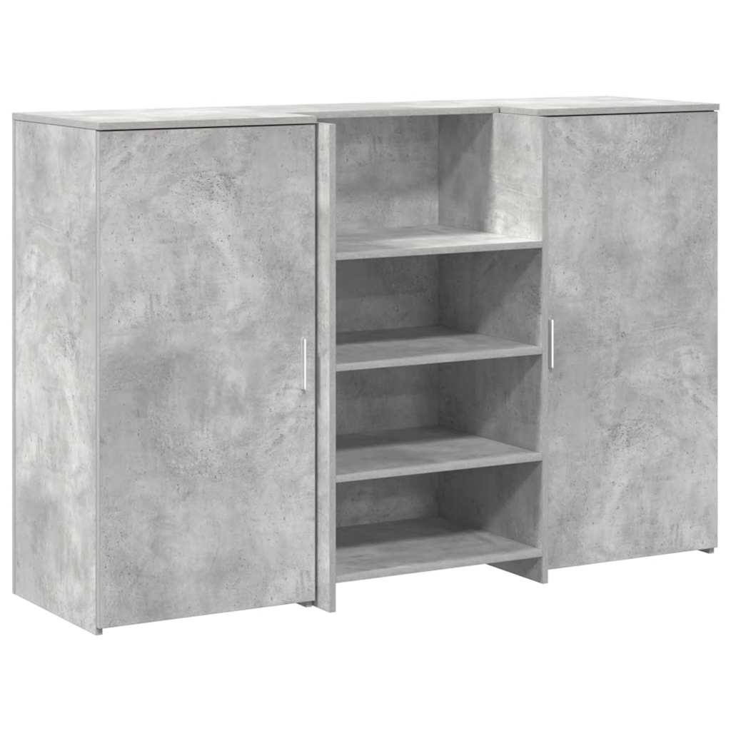vidaXL Birou de recepție Gri beton 155x50x103,5 cm Lemn prelucrat