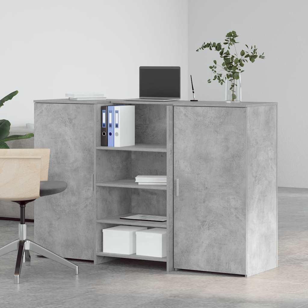 vidaXL Birou de recepție Gri beton 155x50x103,5 cm Lemn prelucrat