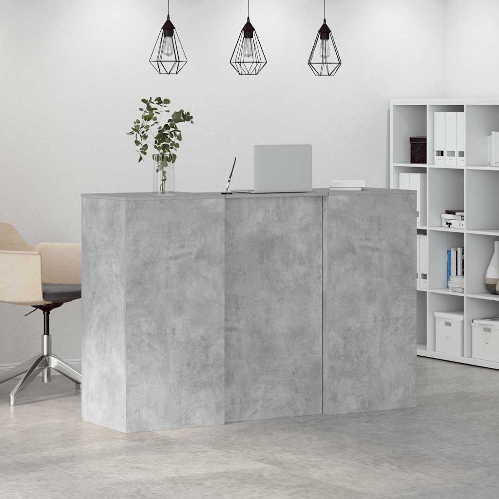 vidaXL Birou de recepție Gri beton 155x50x103,5 cm Lemn prelucrat