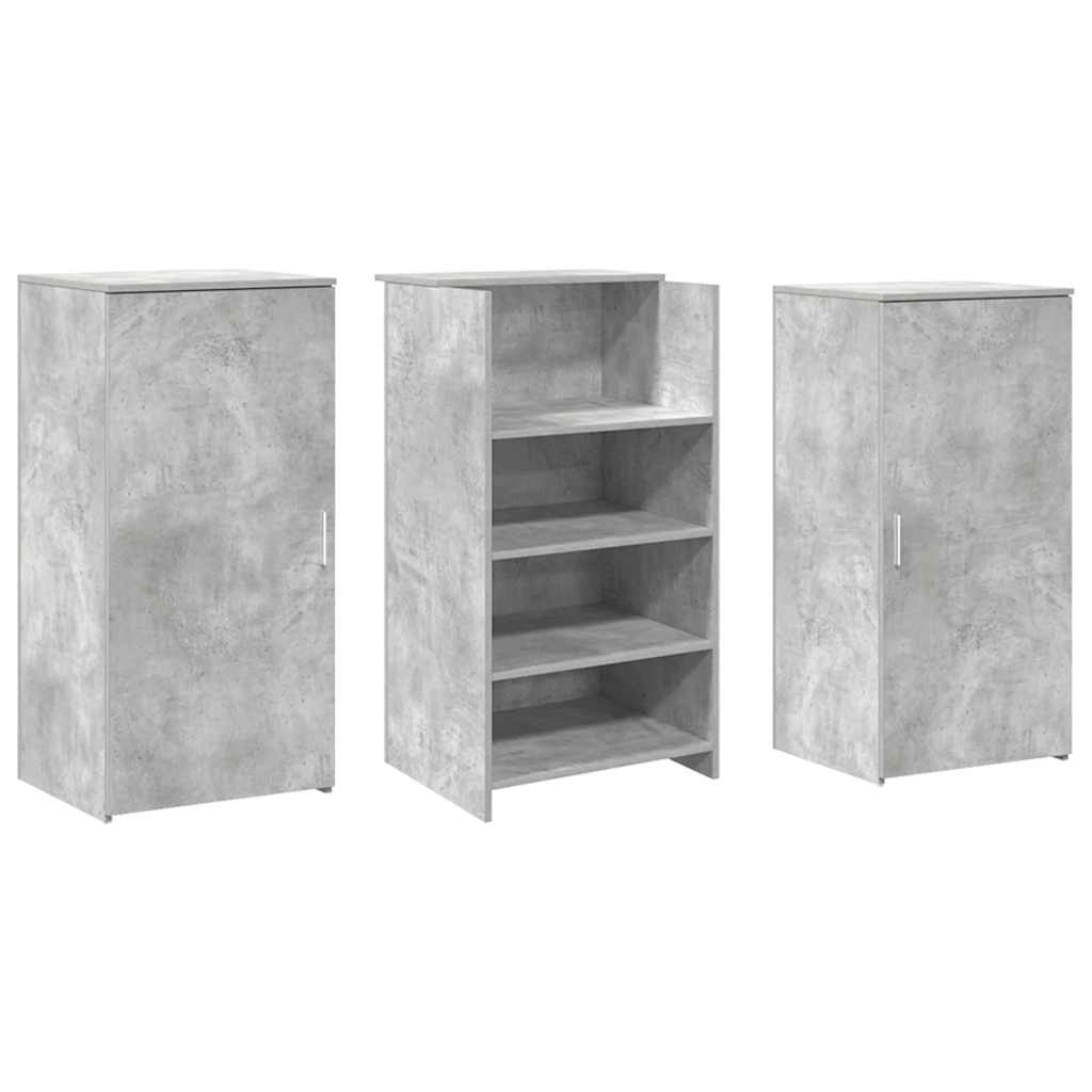 vidaXL Birou de recepție Gri beton 155x50x103,5 cm Lemn prelucrat