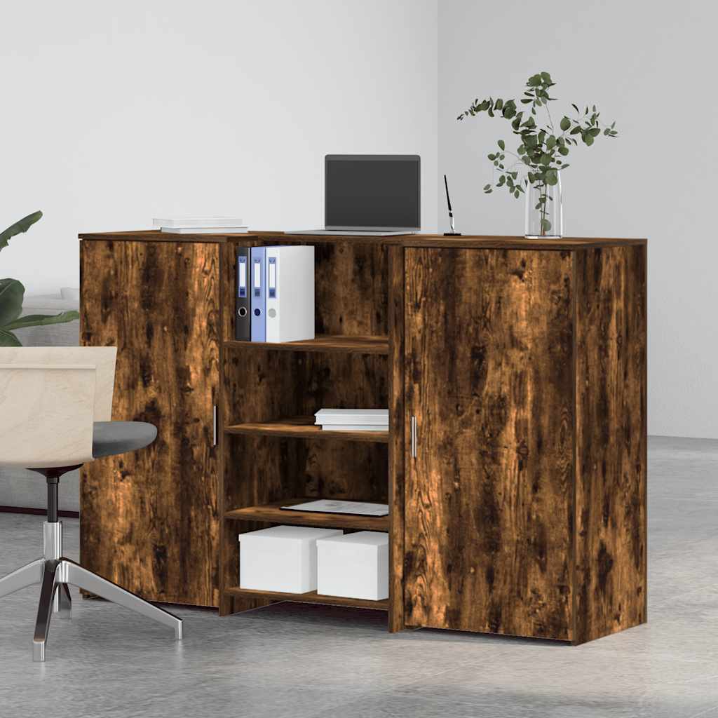 vidaXL Birou de recepție stejar afumat 155x50x103,5 cm lemn prelucrat