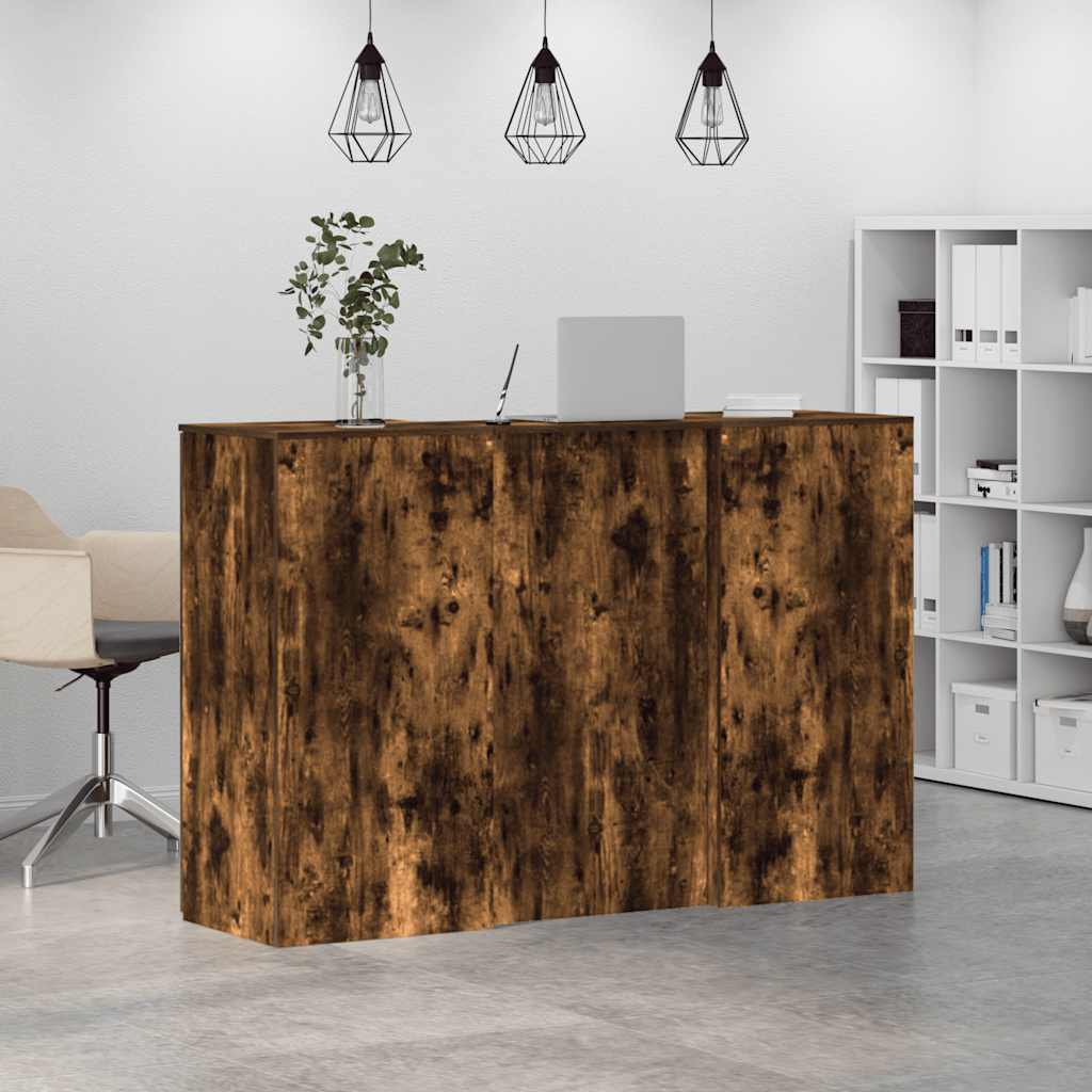 vidaXL Birou de recepție stejar afumat 155x50x103,5 cm lemn prelucrat