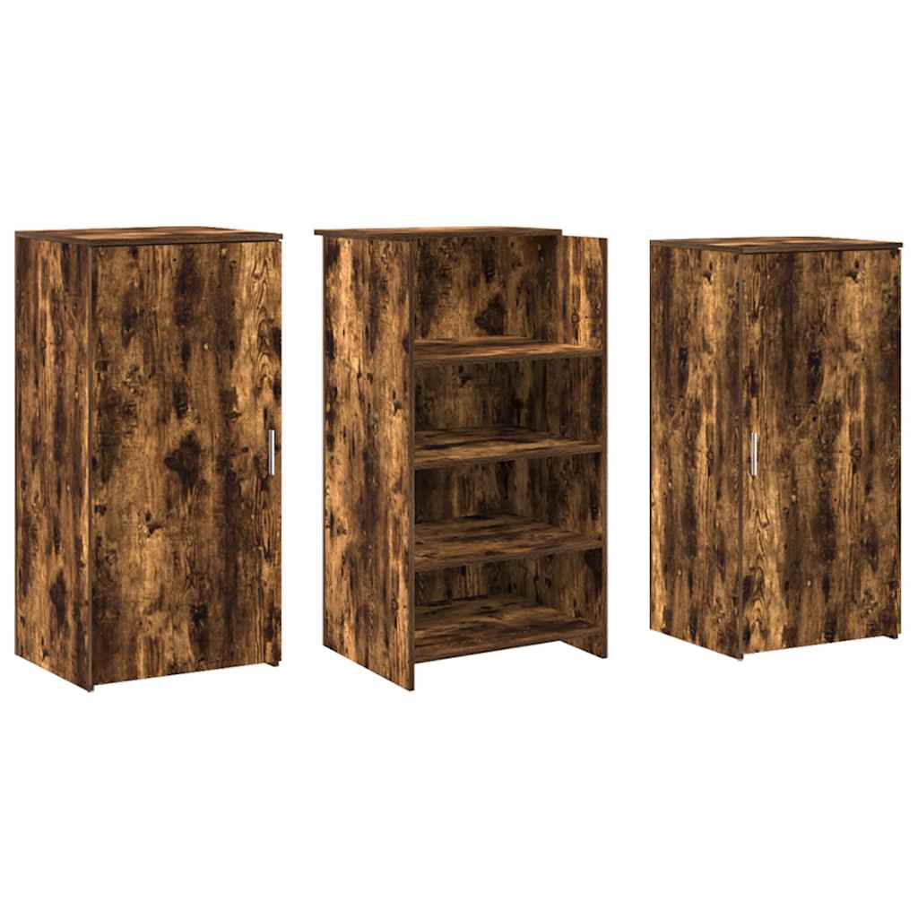 vidaXL Birou de recepție stejar afumat 155x50x103,5 cm lemn prelucrat
