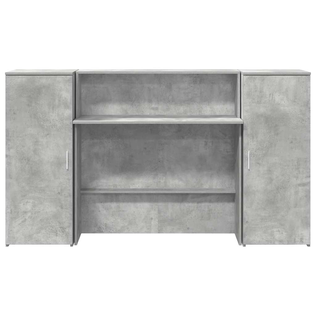vidaXL Birou de recepție Gri beton 180x50x103,5 cm Lemn prelucrat