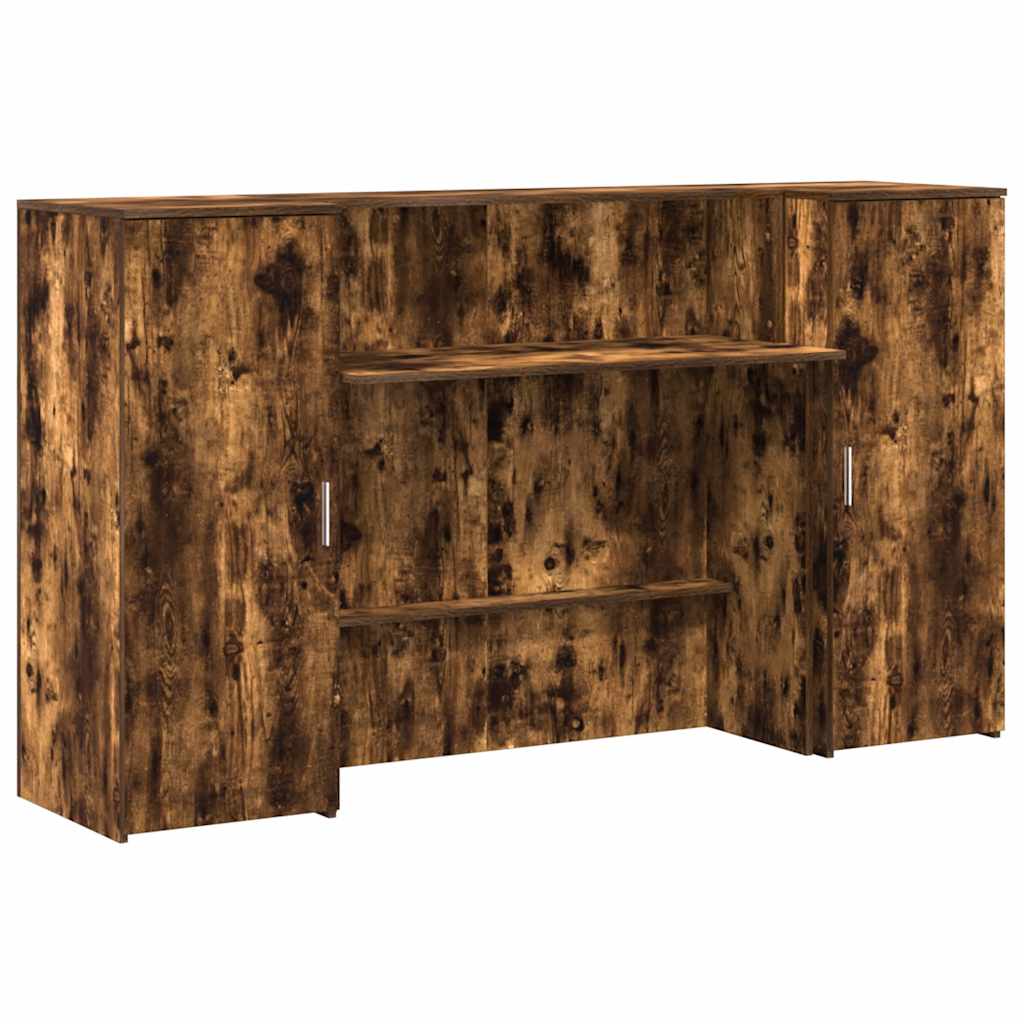 vidaXL Birou de recepție stejar afumat 180x50x103,5 cm lemn prelucrat