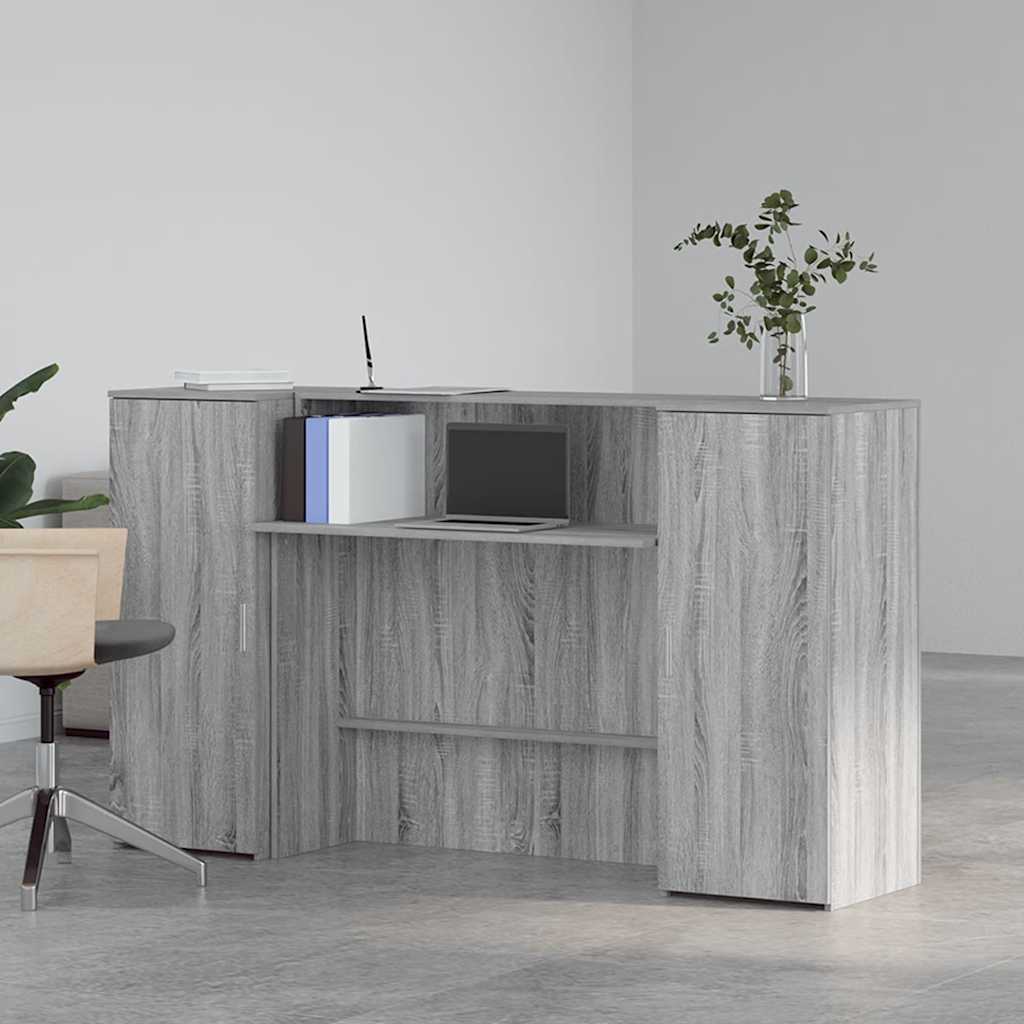 vidaXL Birou de recepție Gri Sonoma 180x50x103,5 cm Lemn prelucrat vidaXL Birou de recepție Gri Sonoma 180x50x103,5 cm Lemn prelucrat