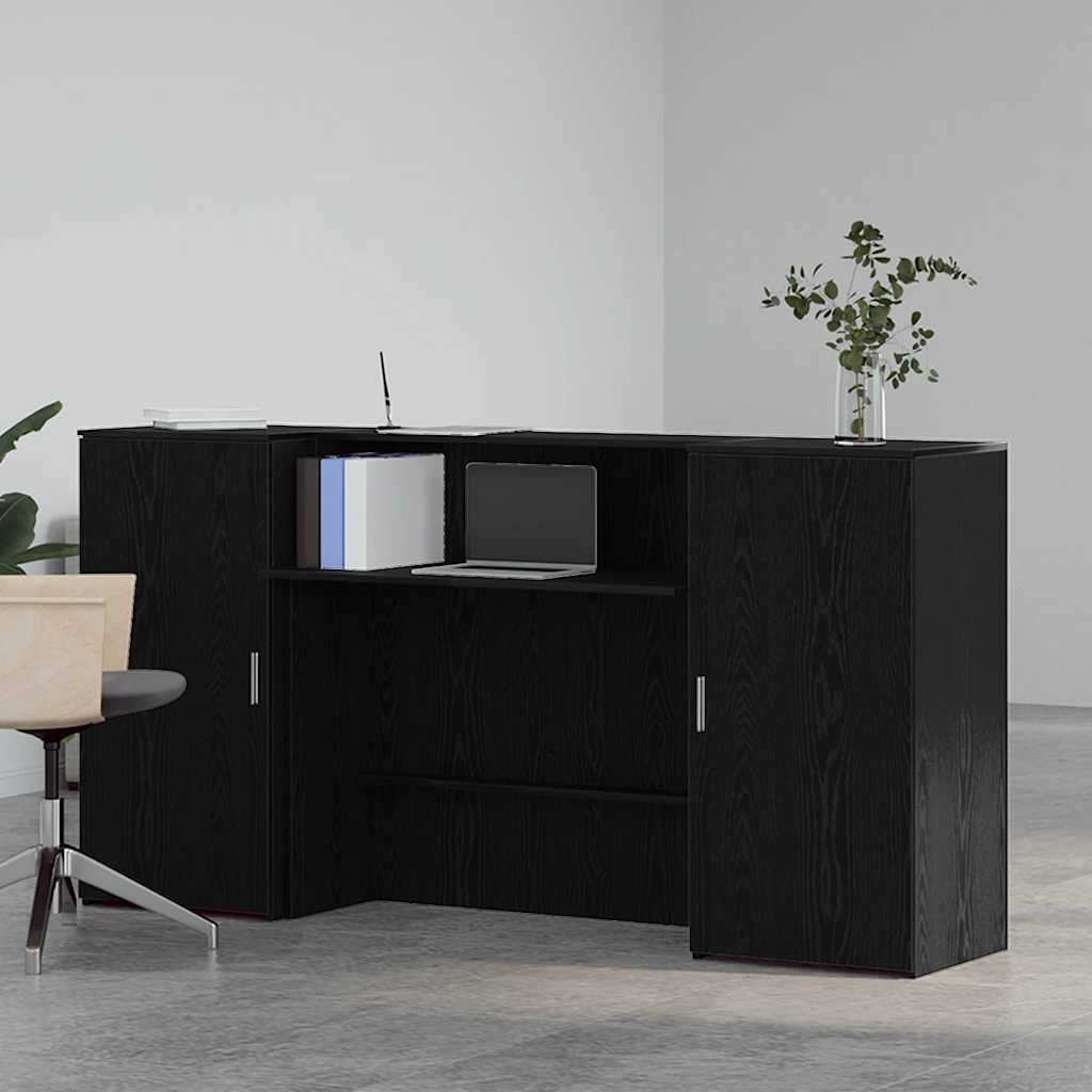 vidaXL Birou de recepție Stejar negru 200x50x103,5 cm Lemn prelucrat