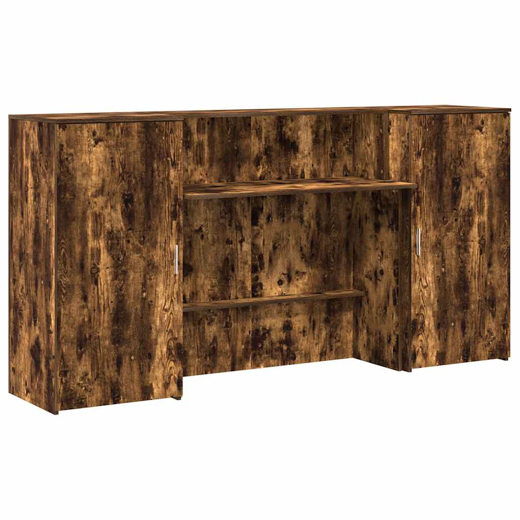 vidaXL Birou de recepție stejar afumat 200x50x103,5 cm lemn prelucrat
