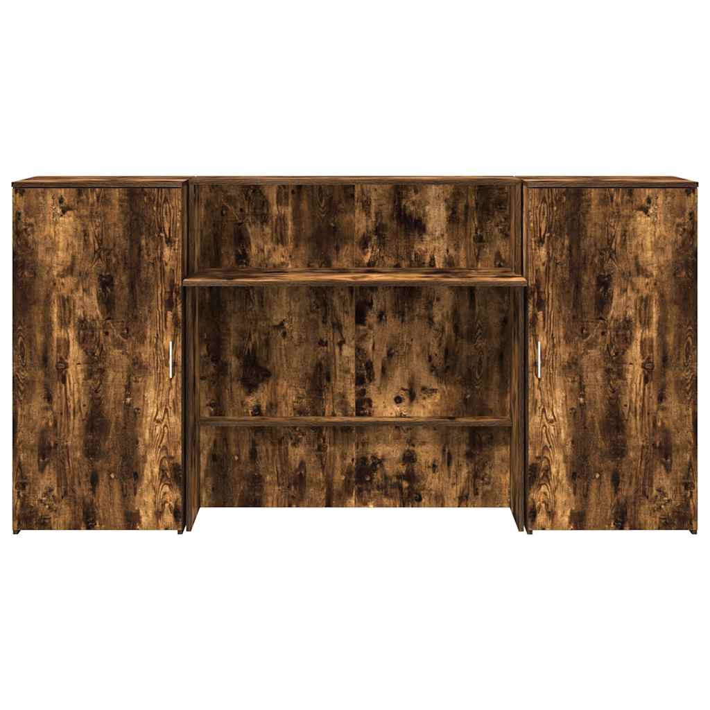 vidaXL Birou de recepție stejar afumat 200x50x103,5 cm lemn prelucrat