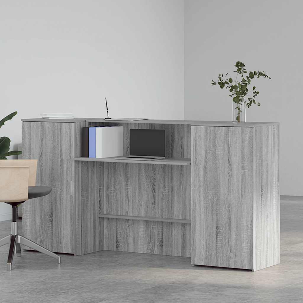 vidaXL Birou de recepție Gri Sonoma 200x50x103,5 cm Lemn prelucrat vidaXL Birou de recepție Gri Sonoma 200x50x103,5 cm Lemn prelucrat