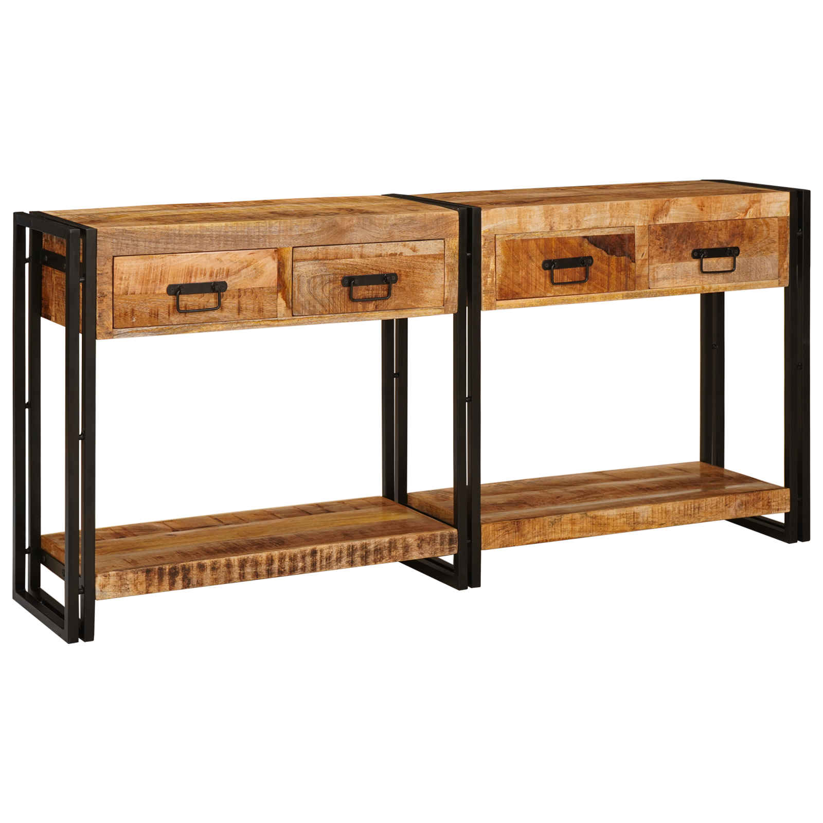 vidaXL Mese consolă 2 pcs Maro 160 x 33 x 75 cm Lemn de Acacia masiv