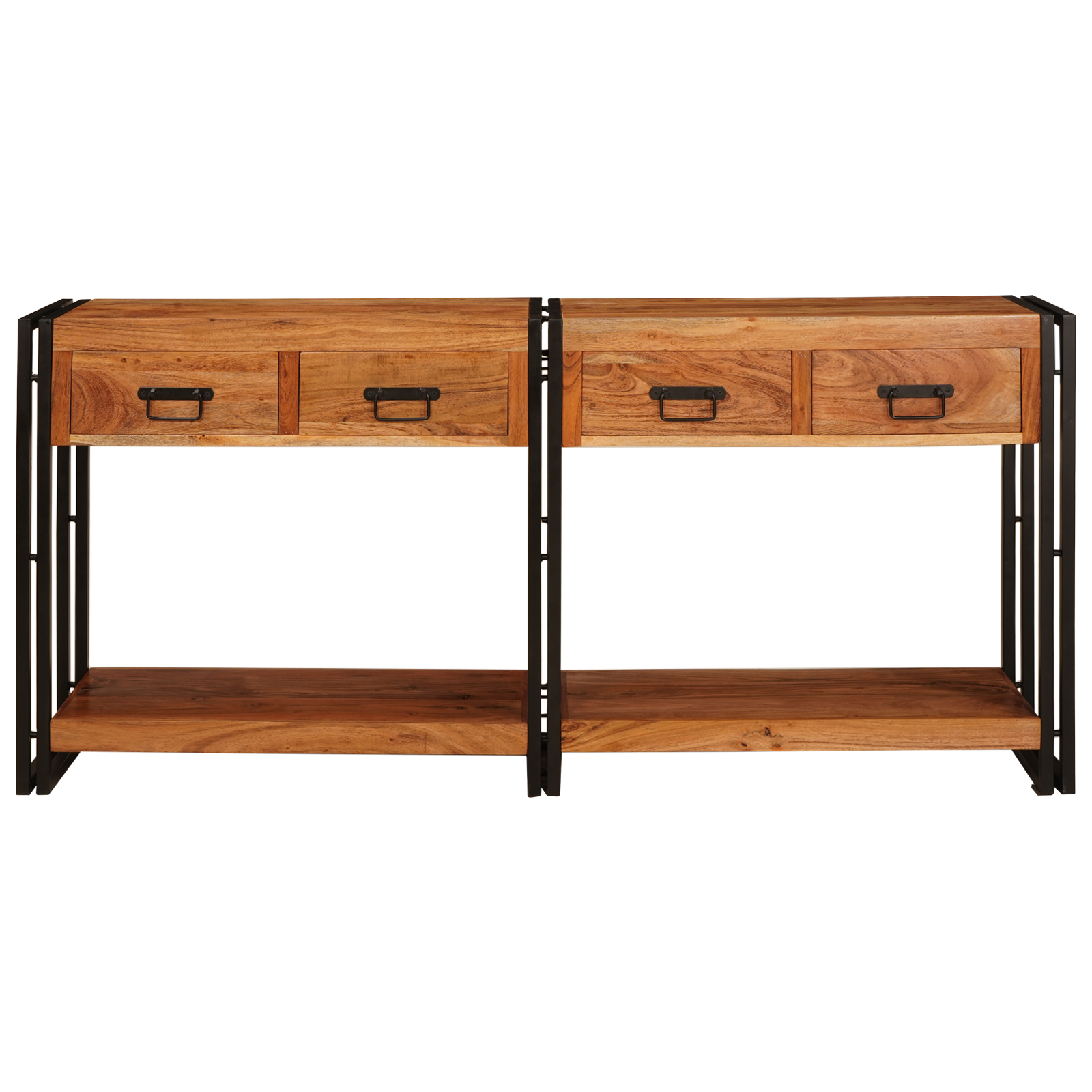 vidaXL Masă Consolă 2 2 pcs Maro 160 x 33 x 75 cm Lemn de Acacia masiv vidaXL Masă Consolă 2 2 pcs Maro 160 x 33 x 75 cm Lemn de Acacia masiv