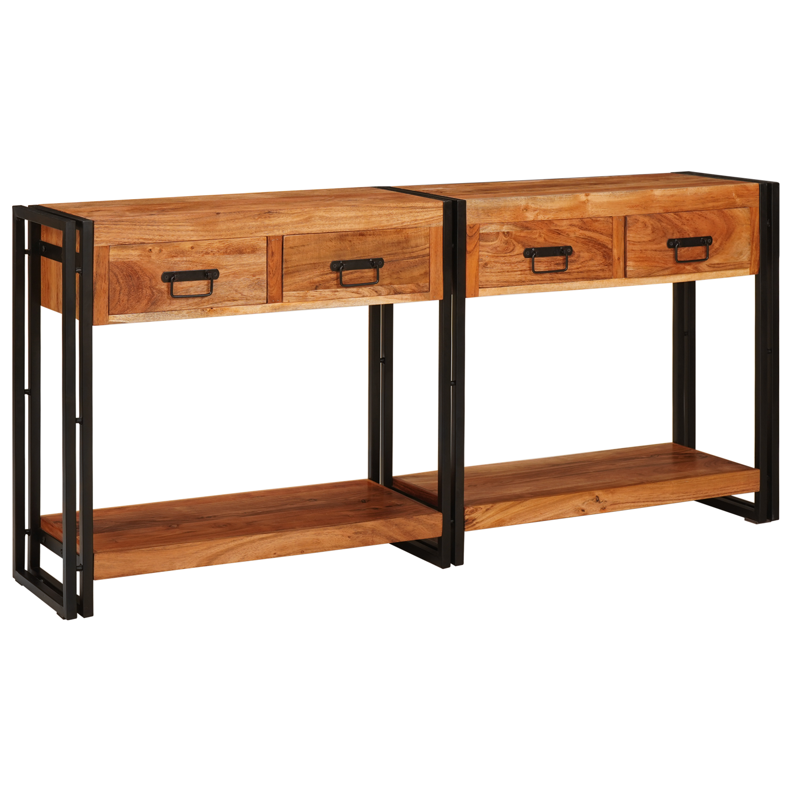 vidaXL Masă Consolă 2 2 pcs Maro 160 x 33 x 75 cm Lemn de Acacia masiv vidaXL Masă Consolă 2 2 pcs Maro 160 x 33 x 75 cm Lemn de Acacia masiv