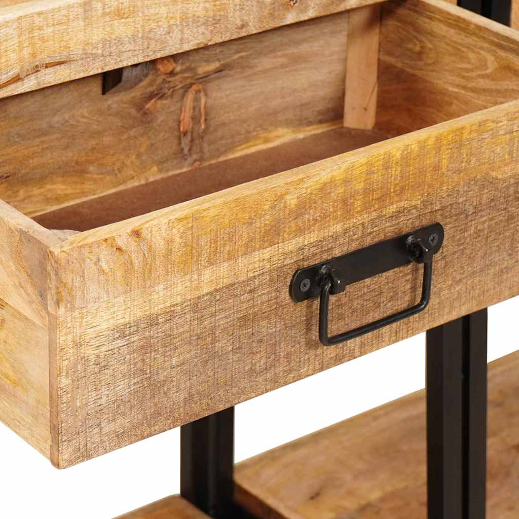 vidaXL Masă de consolă 2 pcs Maro Lemn masiv de mango nefinisat