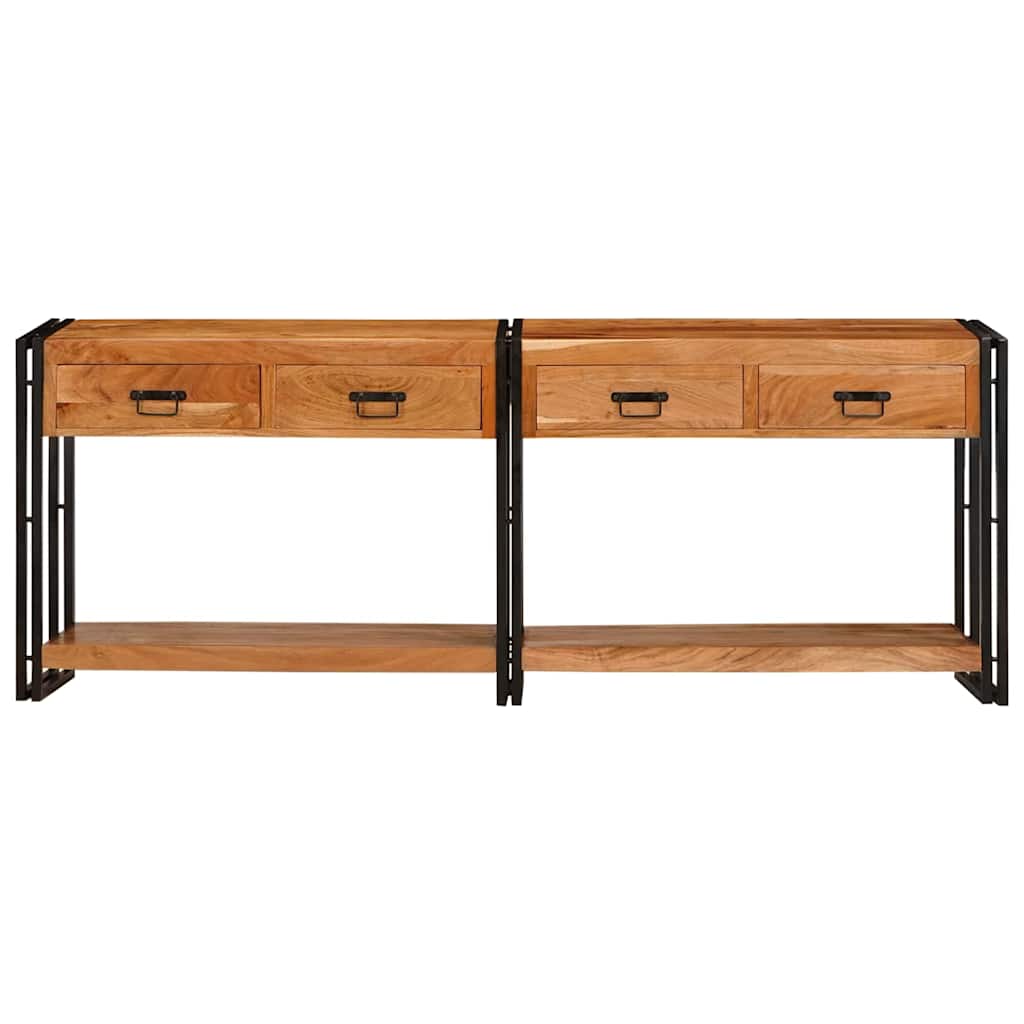 vidaXL Mese consolă 2 pcs Maro 200 x 33 x 75 cm Lemn masiv de acacia vidaXL Mese consolă 2 pcs Maro 200 x 33 x 75 cm Lemn masiv de acacia