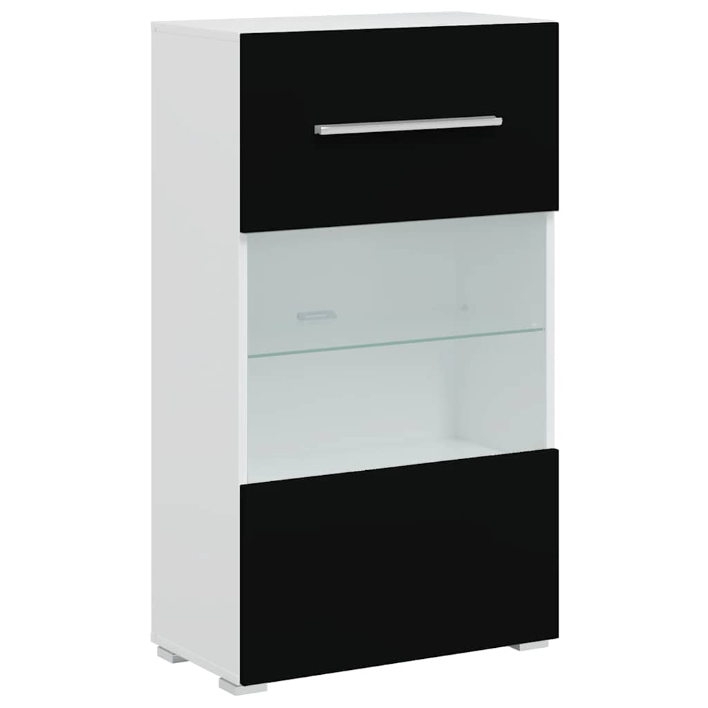 vidaXL Unități TV de 5 piese cu iluminare LED lemn prelucrat negru mat