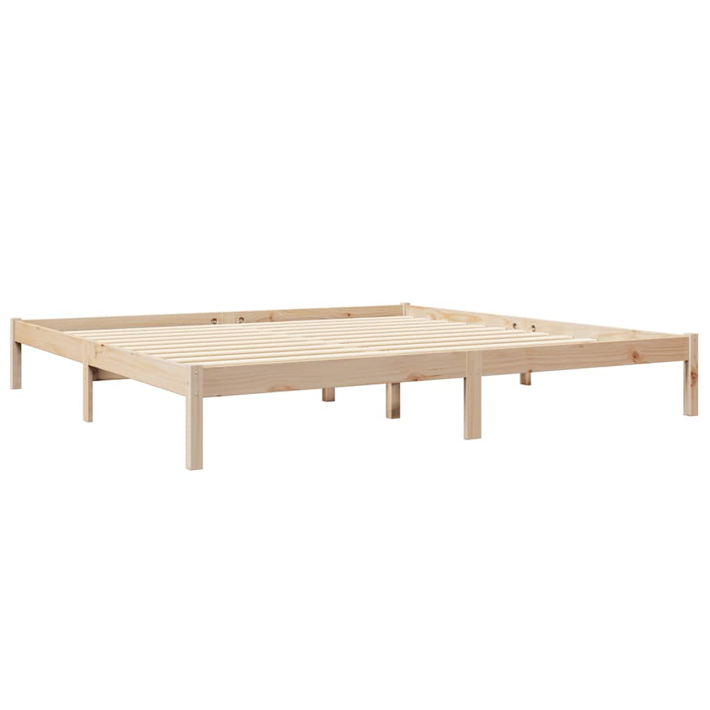 vidaXL Pat cu bibliotecă fără saltea, 200x200 cm, lemn masiv de pin