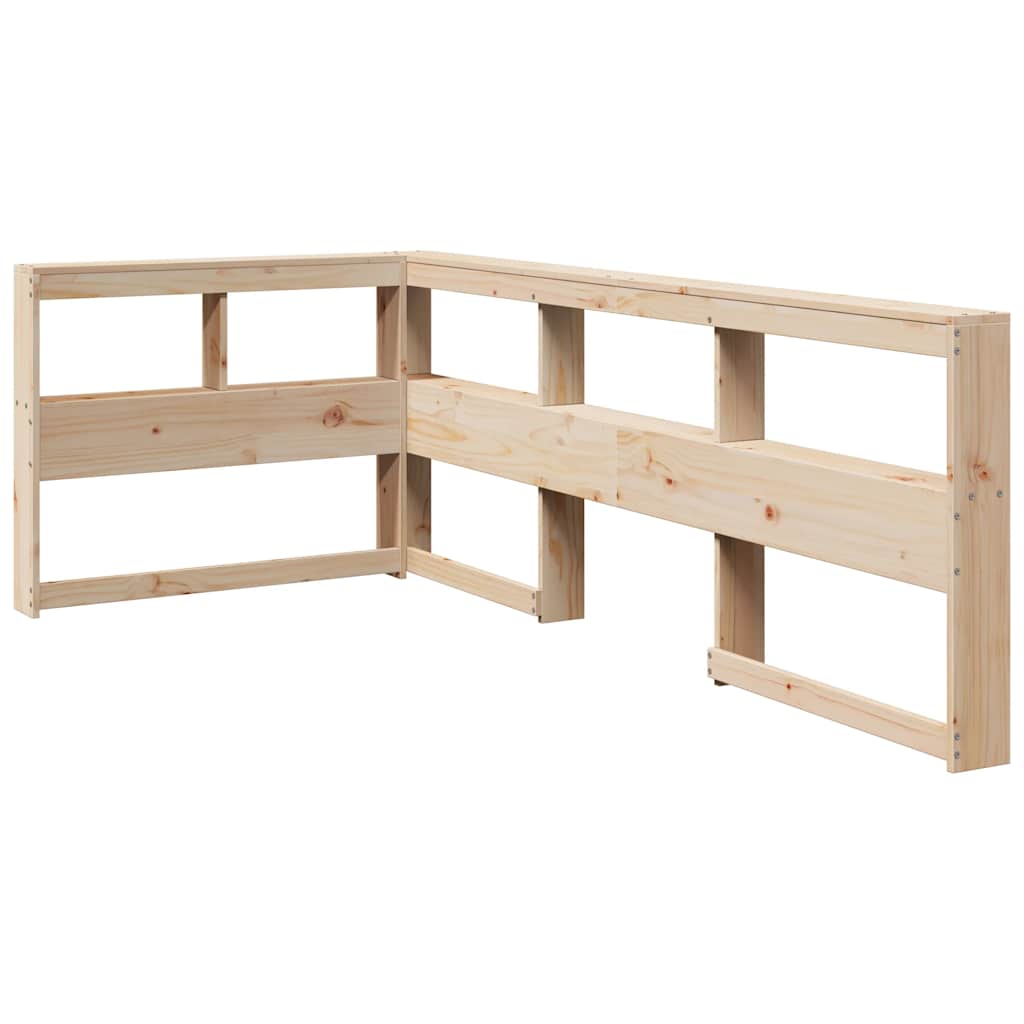 vidaXL Pat cu bibliotecă fără saltea, 90x190 cm, lemn masiv de pin vidaXL Pat cu bibliotecă fără saltea, 90x190 cm, lemn masiv de pin