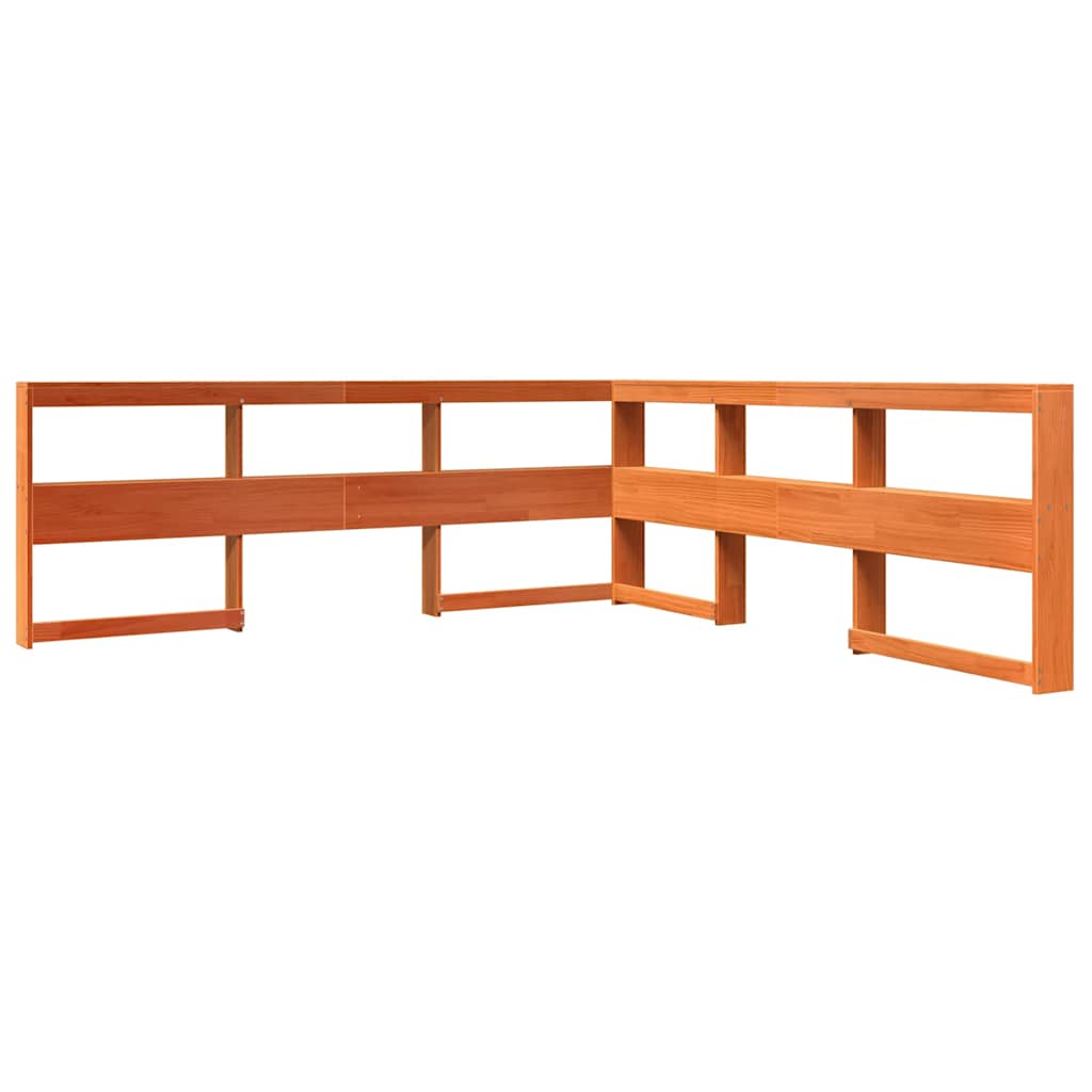 vidaXL Pat cu bibliotecă fără saltea maro 180x200 cm lemn masiv de pin