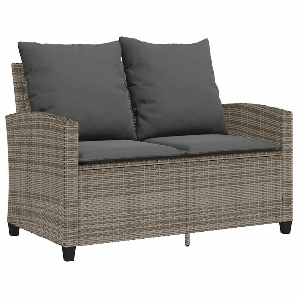 vidaXL Set mobilier grădină cu perne, 6 piese, gri, poliratan