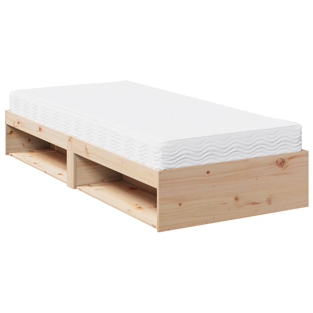 vidaXL Pat de zi cu saltea, 90x190 cm, lemn masiv de pin