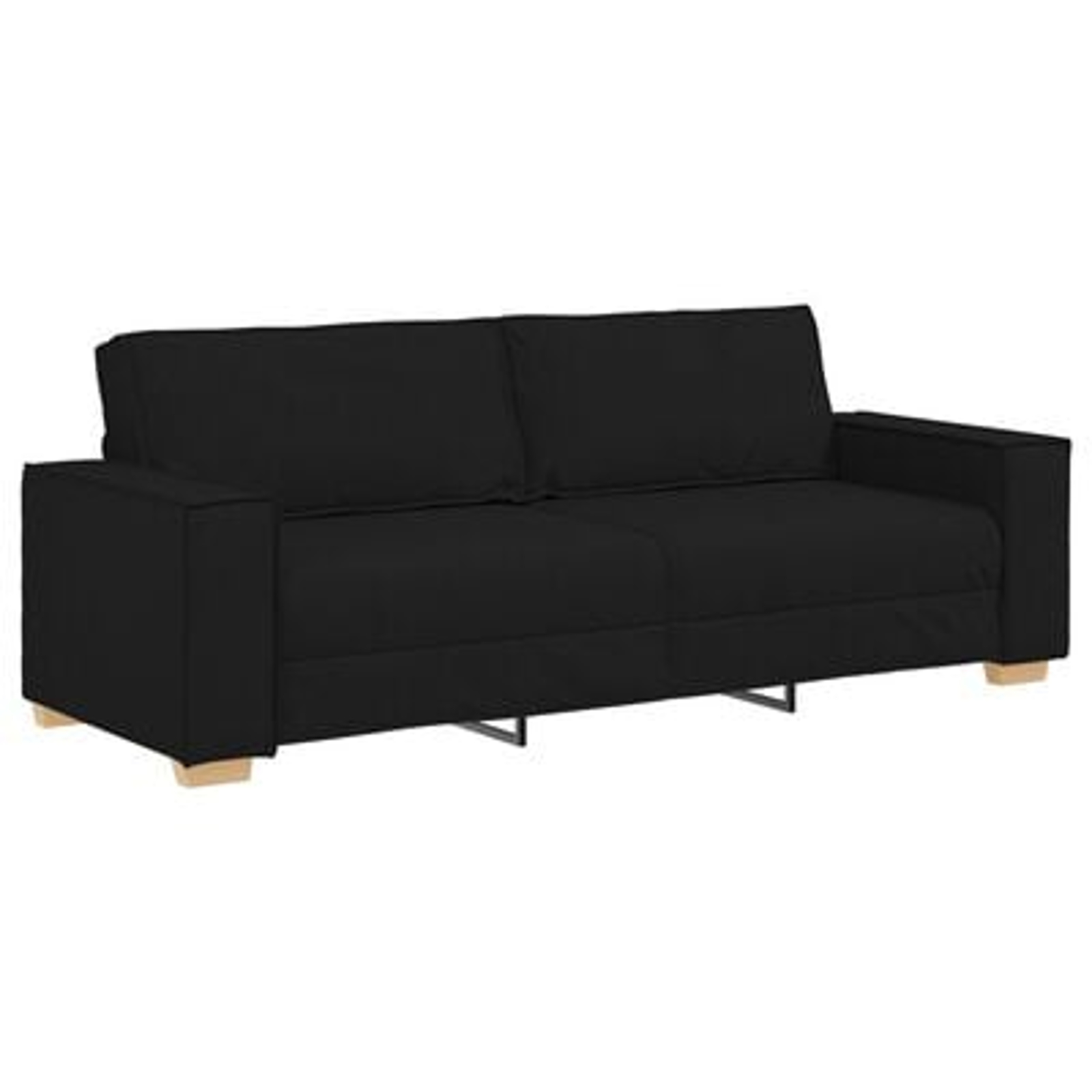 vidaXL Set de canapea cu pernă 3 pcs Negru 220 x 78 x 84 cm țesătură vidaXL Set de canapea cu pernă 3 pcs Negru 220 x 78 x 84 cm țesătură