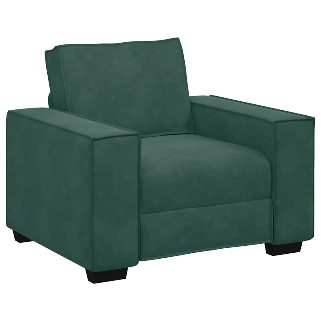 vidaXL Set de canapele cu perne, 3 piese, verde închis, catifea vidaXL Set de canapele cu perne, 3 piese, verde închis, catifea