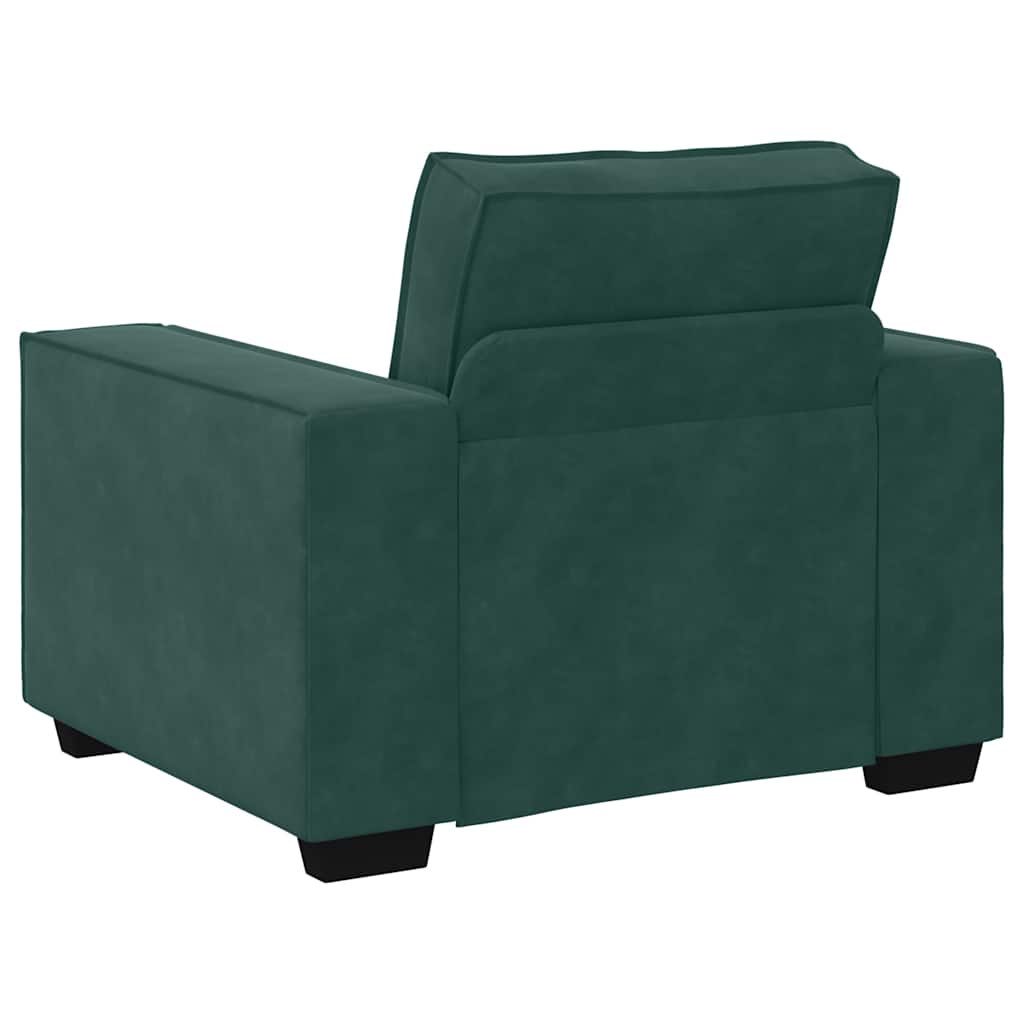 vidaXL Set de canapele cu perne, 3 piese, verde închis, catifea vidaXL Set de canapele cu perne, 3 piese, verde închis, catifea