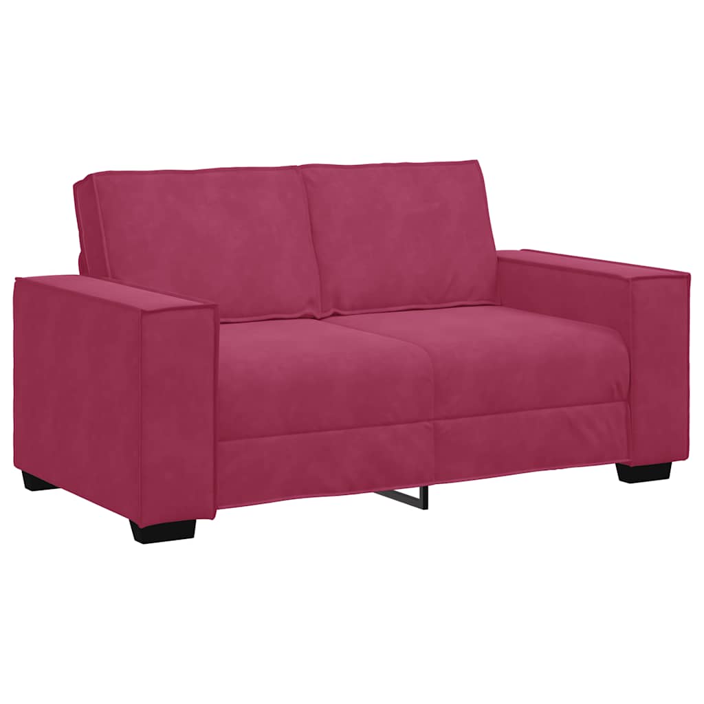 vidaXL Set canapea cu perne, 3 piese, roșu vin, catifea vidaXL Set canapea cu perne, 3 piese, roșu vin, catifea