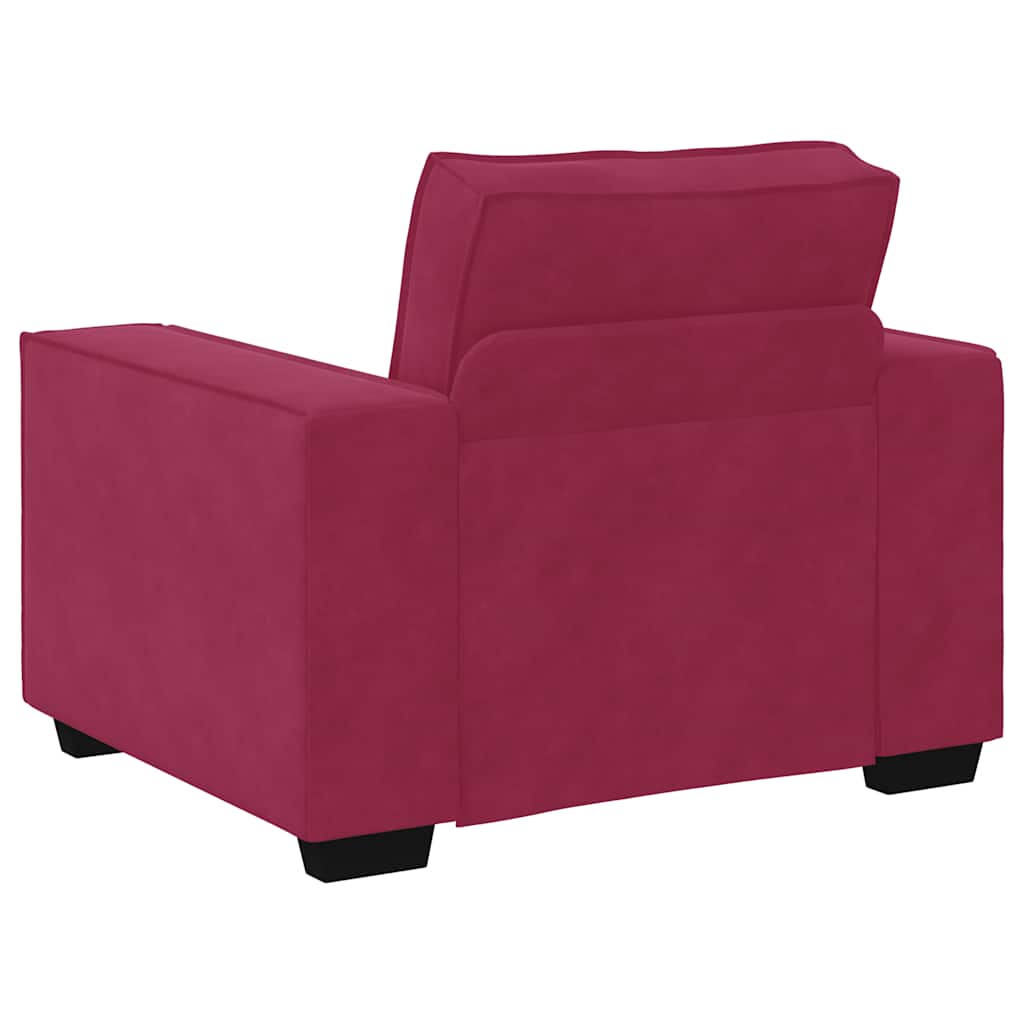 vidaXL Set canapea cu perne, 3 piese, roșu vin, catifea vidaXL Set canapea cu perne, 3 piese, roșu vin, catifea