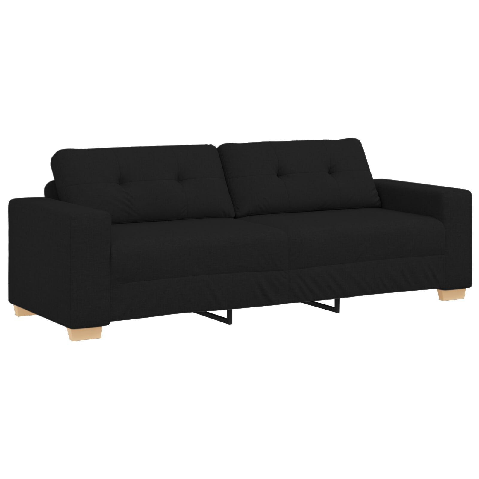 vidaXL Set de canapea cu pernă cu pernă 3 pcs Negru țesătură vidaXL Set de canapea cu pernă cu pernă 3 pcs Negru țesătură