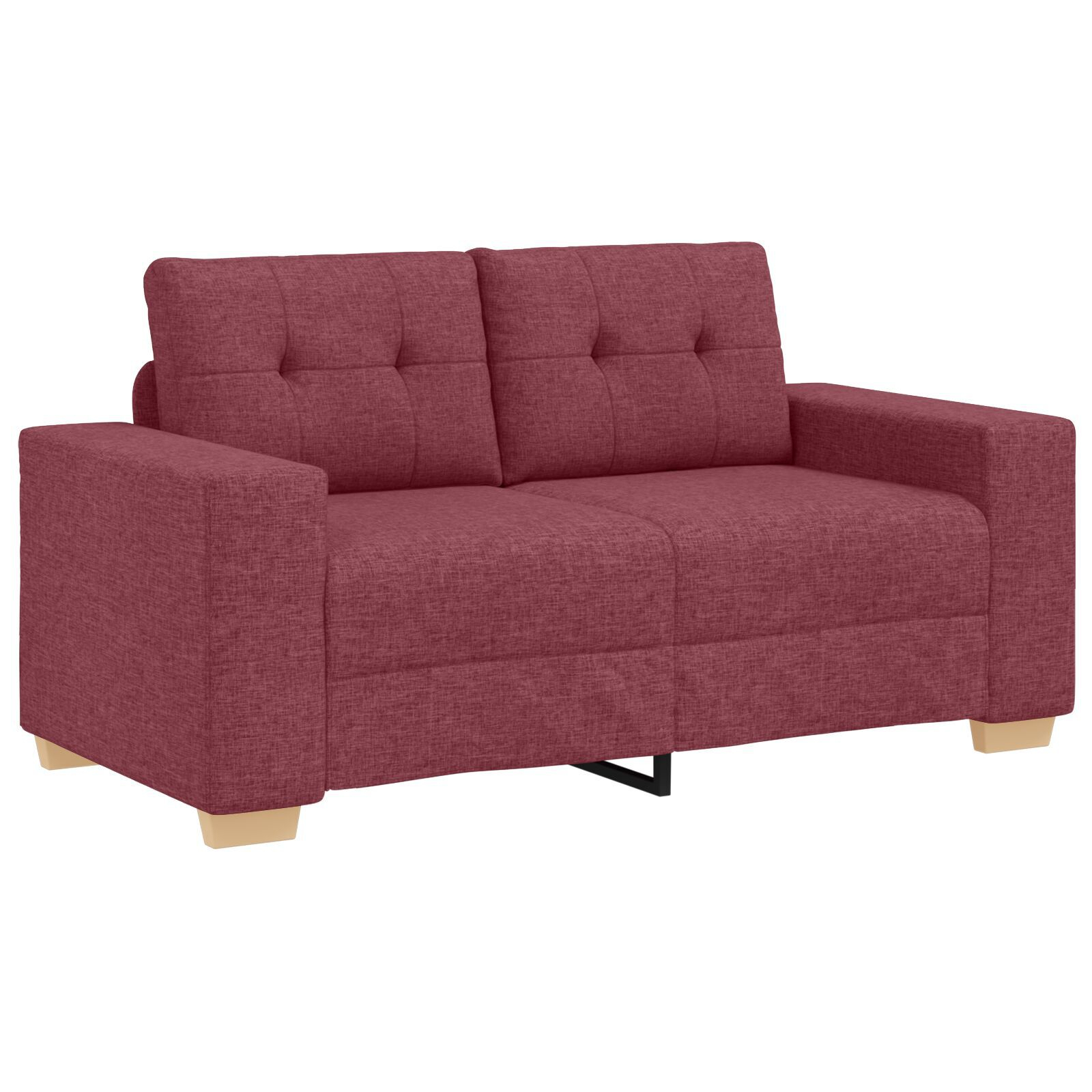 vidaXL Set de canapea cu pernă cu pernă 3 pcs Roșu Vin țesătură