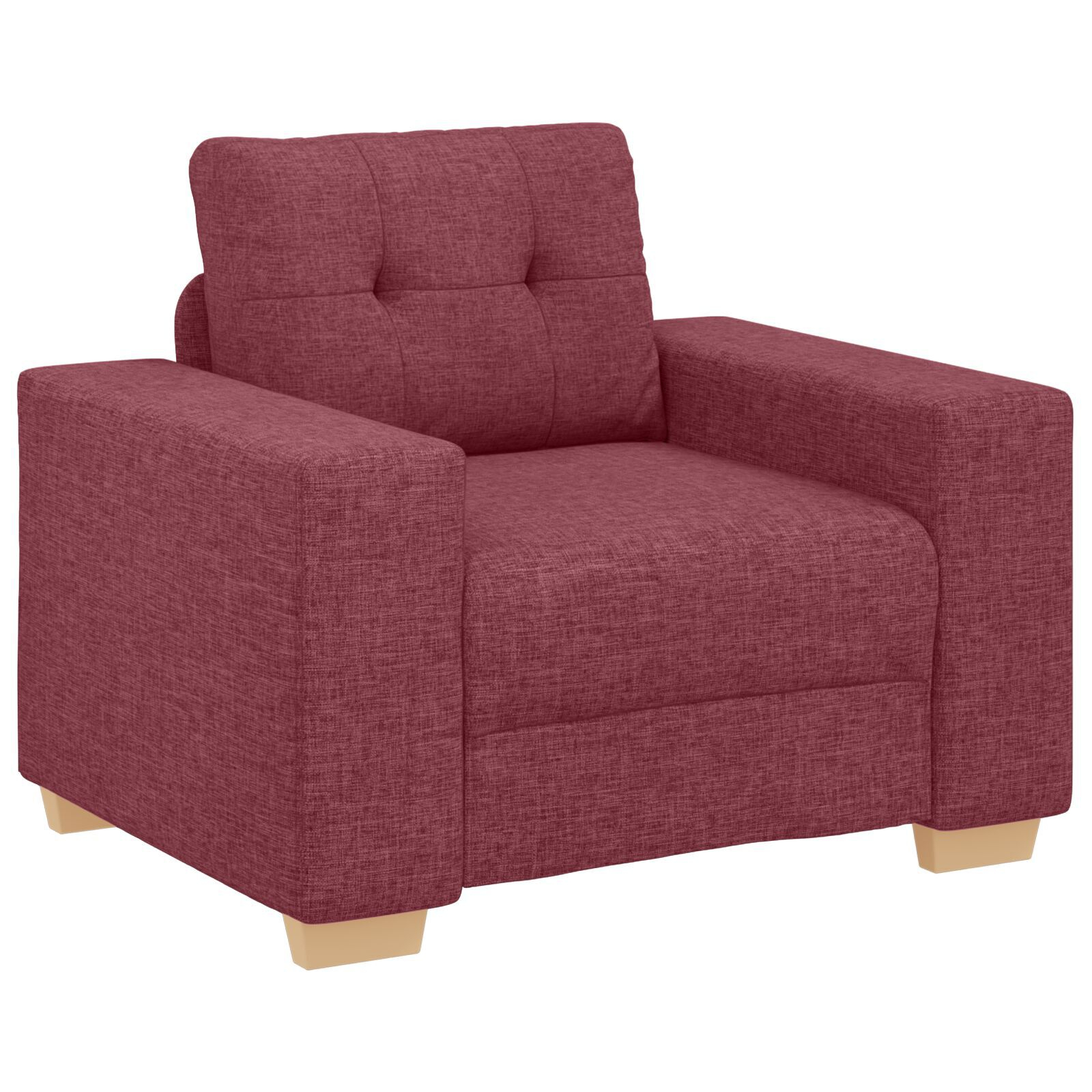 vidaXL Set de canapea cu pernă cu pernă 3 pcs Roșu Vin țesătură