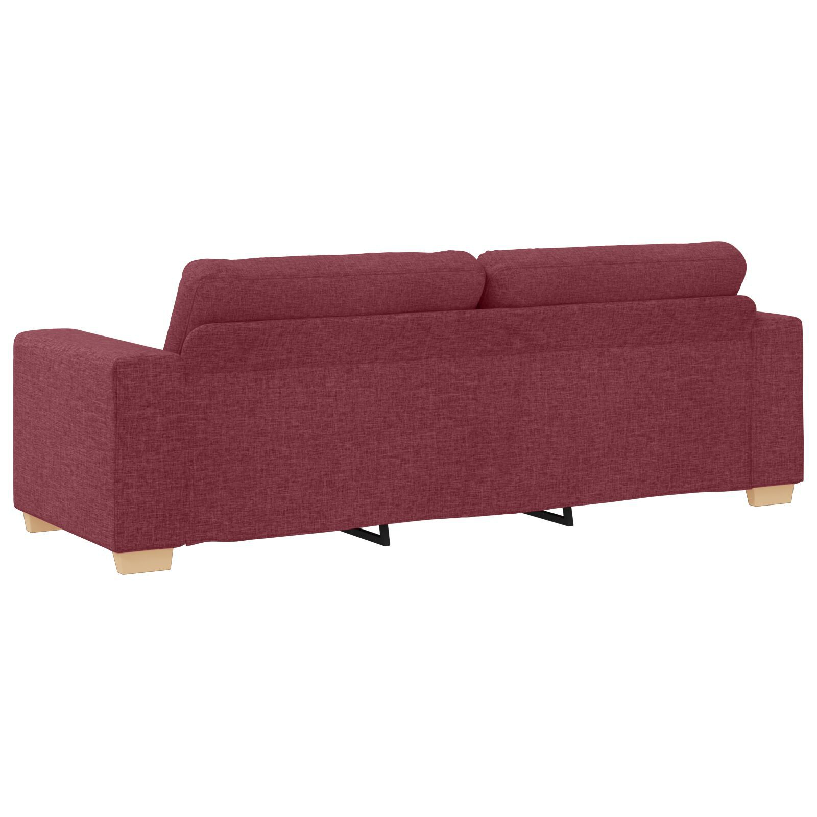 vidaXL Set de canapea cu pernă cu pernă 3 pcs Roșu Vin țesătură