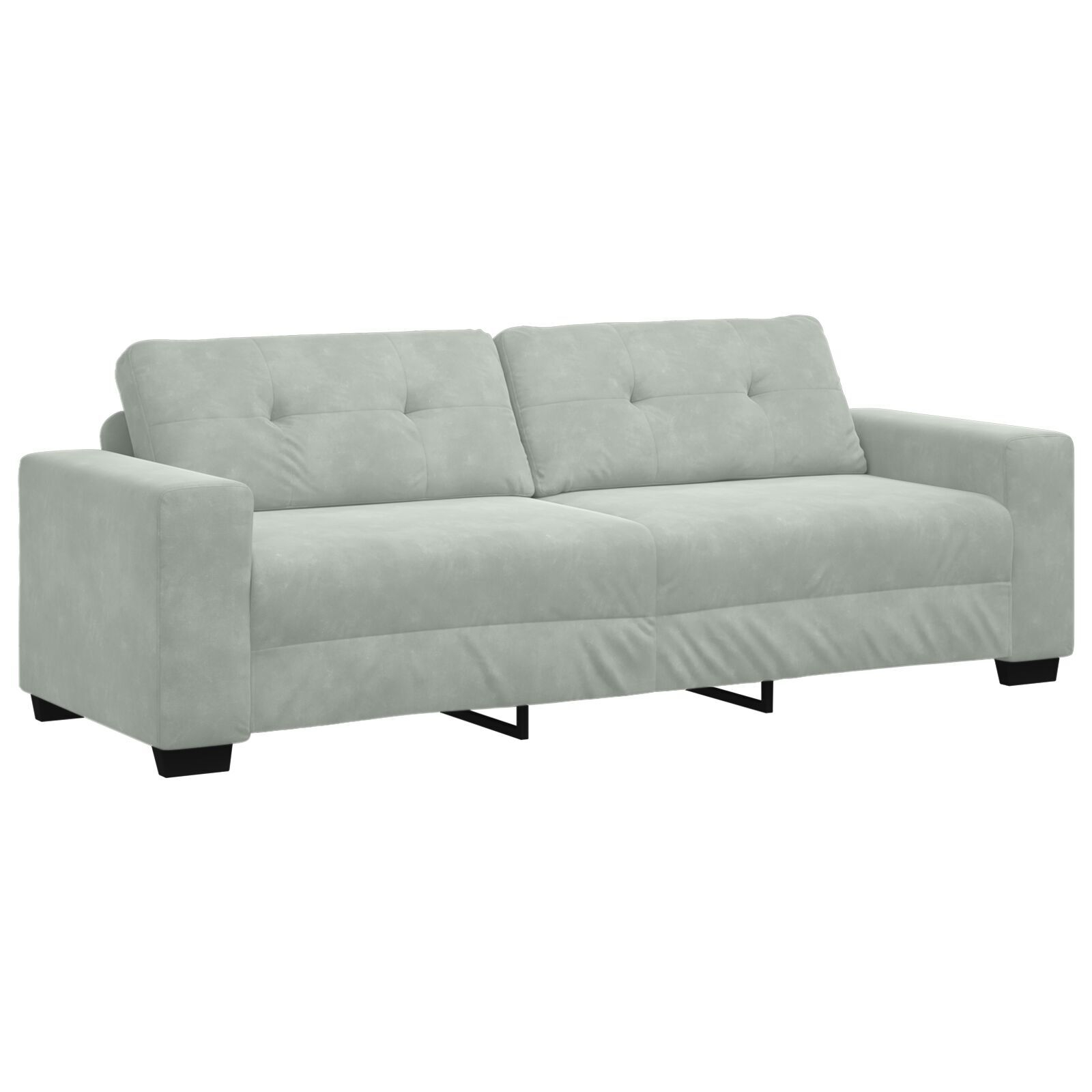 vidaXL Set de canapea cu pernă 3 pcs Gri 221 x 78 x 80 cm Catifea vidaXL Set de canapea cu pernă 3 pcs Gri 221 x 78 x 80 cm Catifea