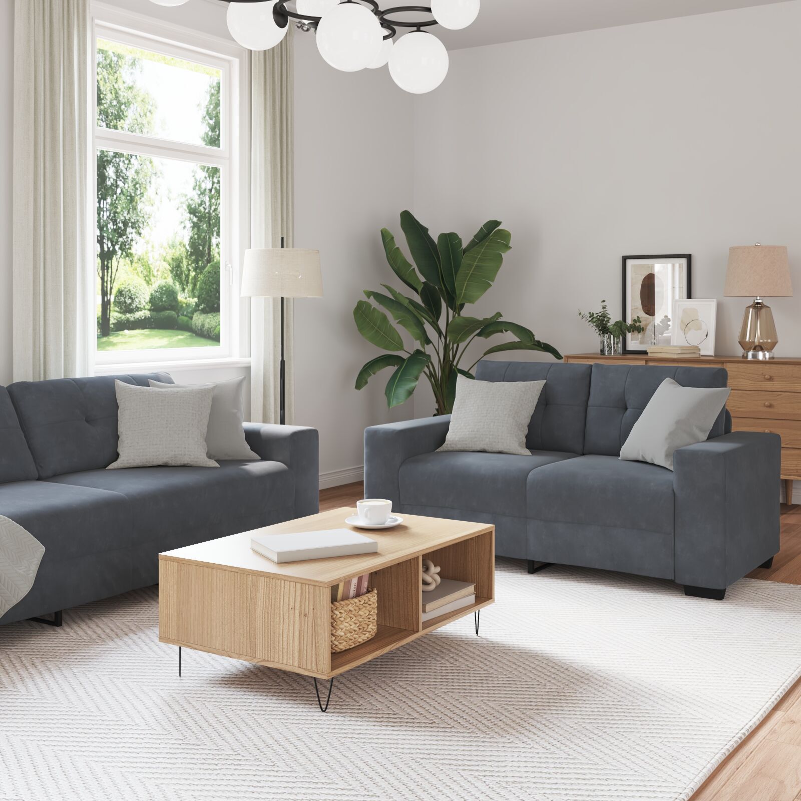 vidaXL Set de canapea cu pernă 3 pcs Gri 221 x 78 x 80 cm Catifea