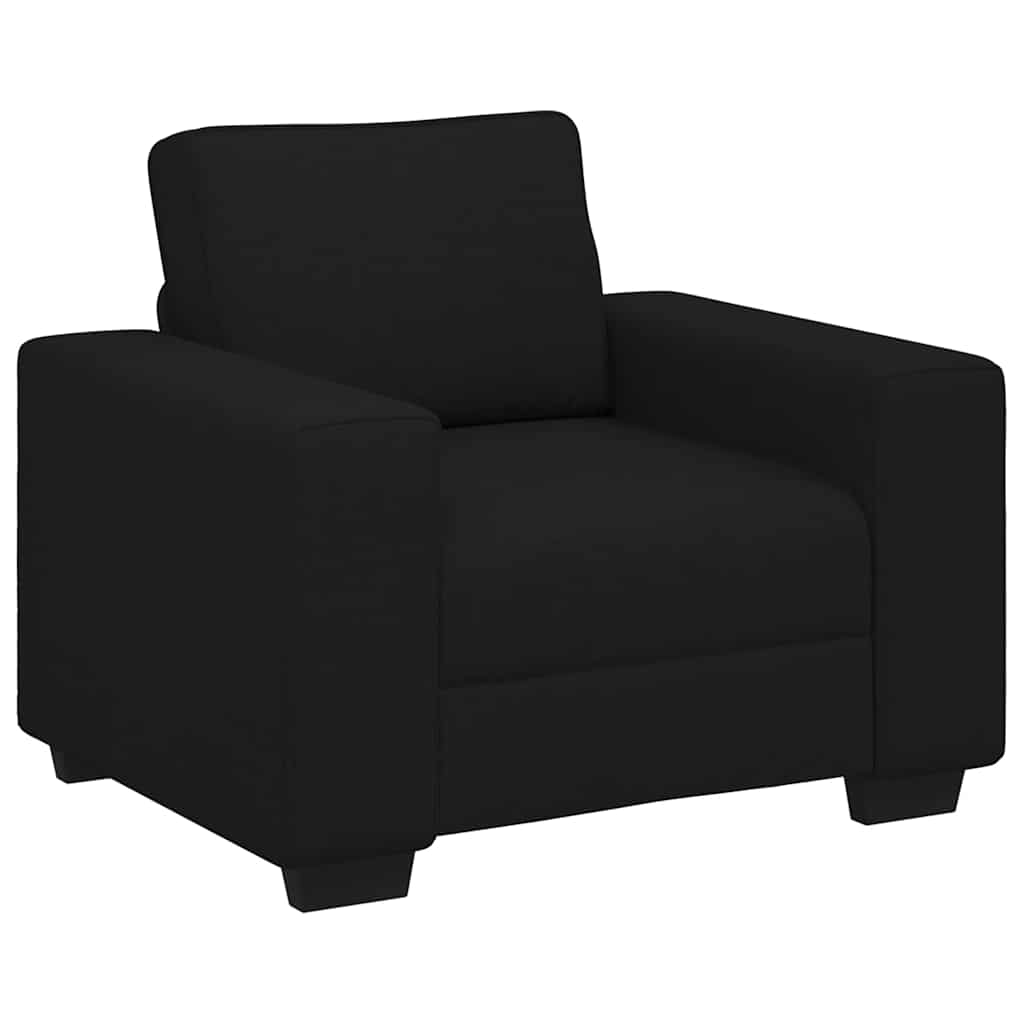 vidaXL Set de canapele cu perne, 3 piese, negru, textil