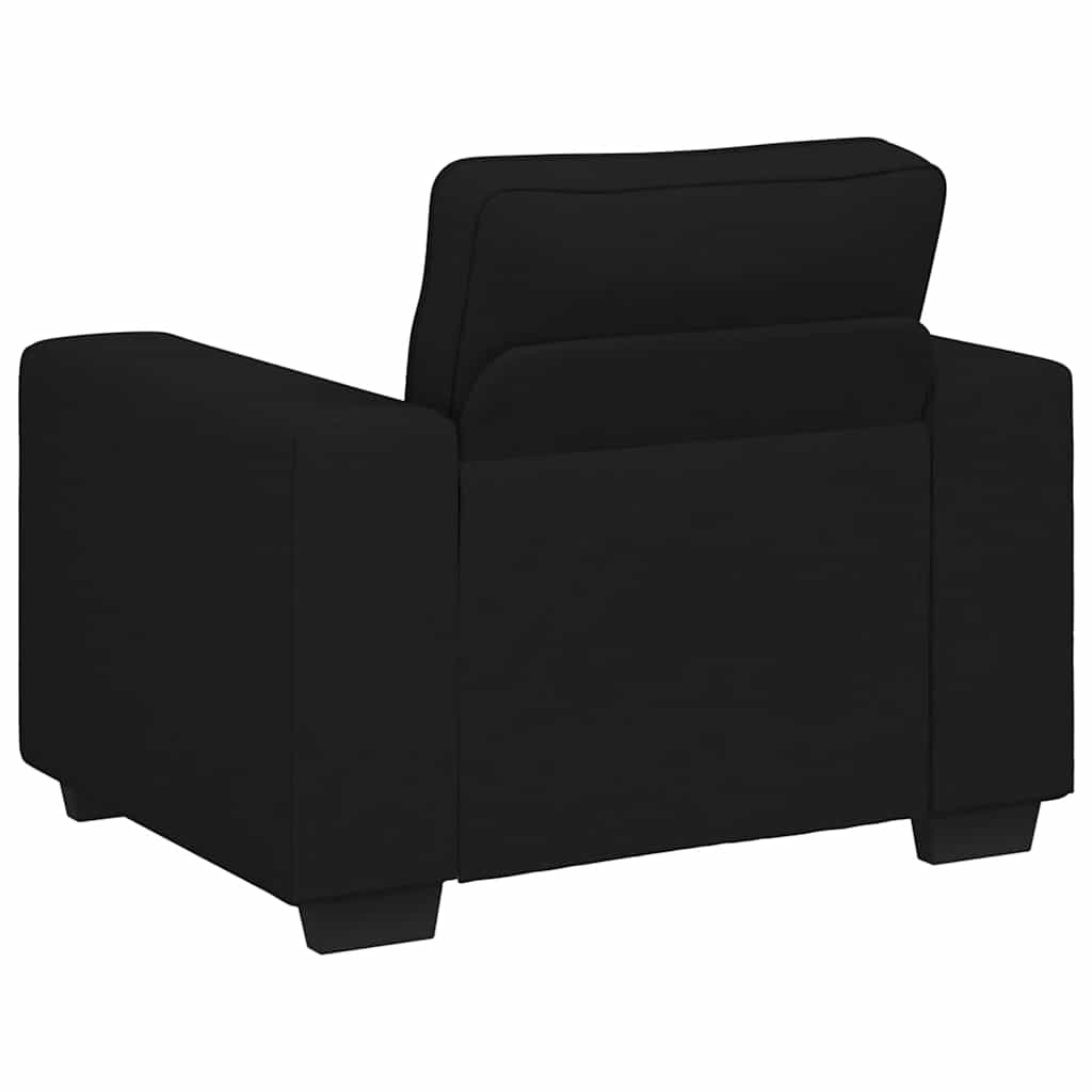 vidaXL Set de canapele cu perne, 3 piese, negru, textil