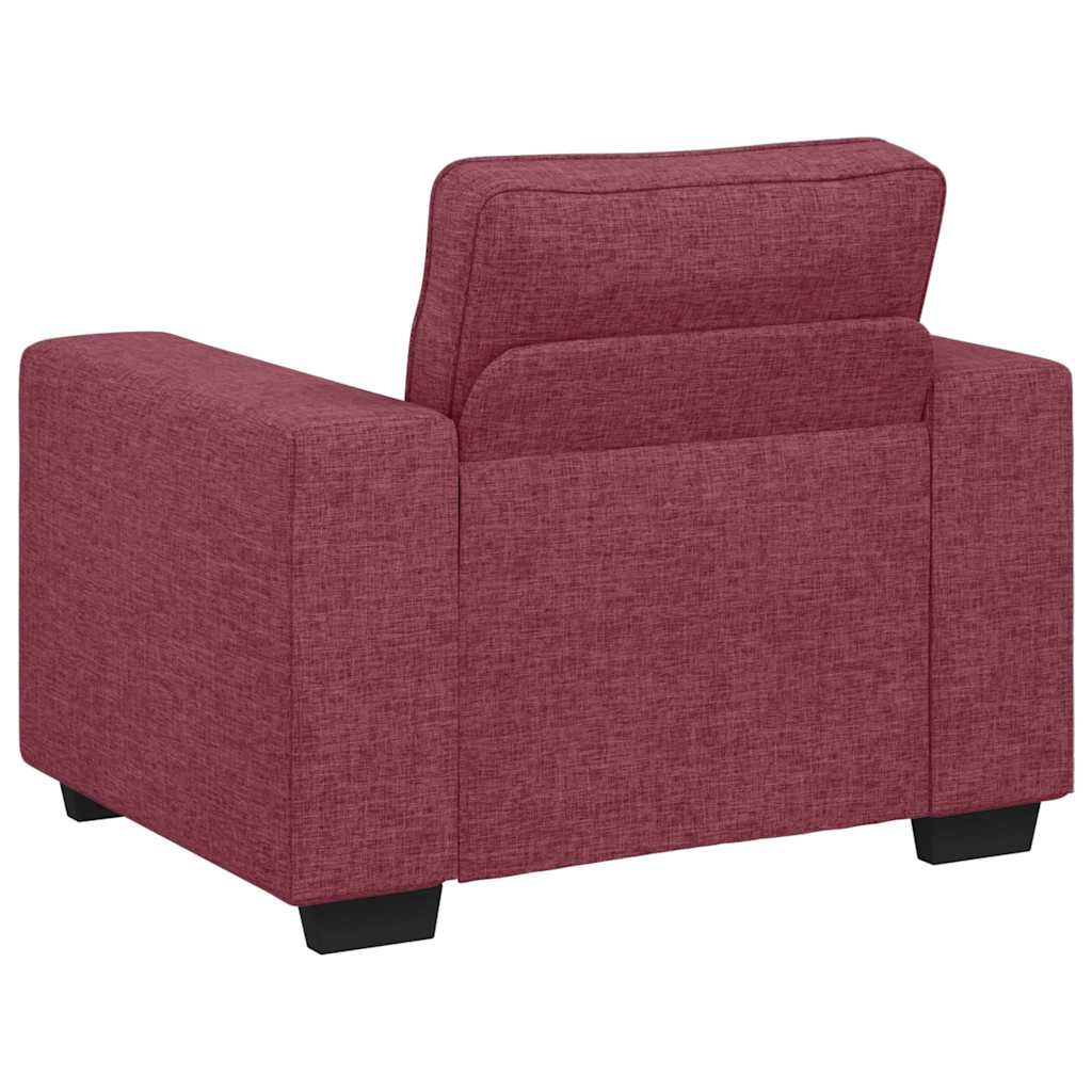 vidaXL Set canapea cu perne, 3 piese, roșu vin, material textil