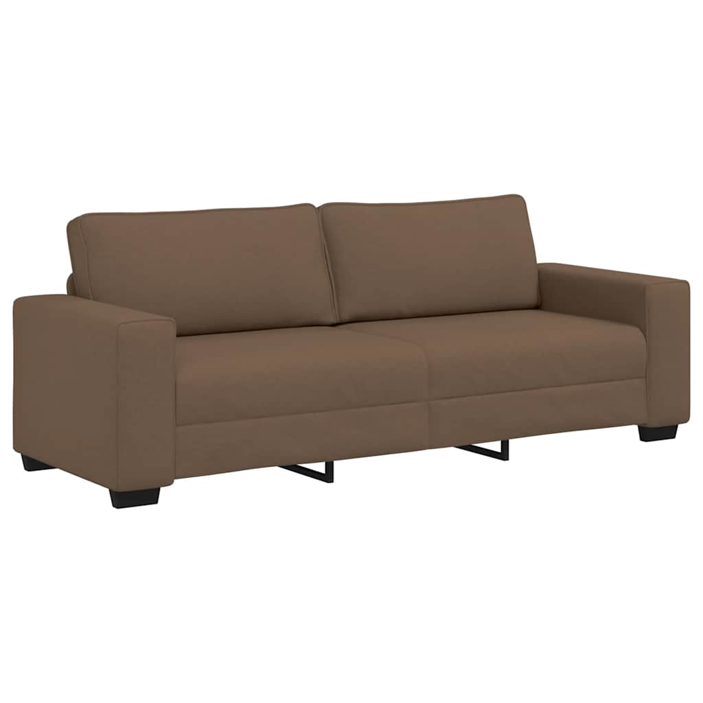 vidaXL Set de canapele cu perne, 3 piese, maro, textil vidaXL Set de canapele cu perne, 3 piese, maro, textil