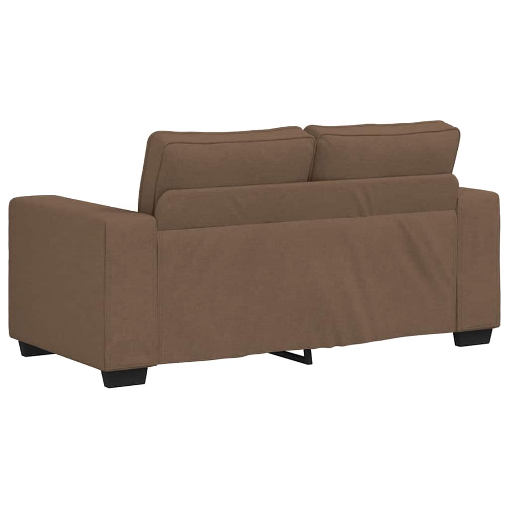 vidaXL Set de canapele cu perne, 3 piese, maro, textil vidaXL Set de canapele cu perne, 3 piese, maro, textil